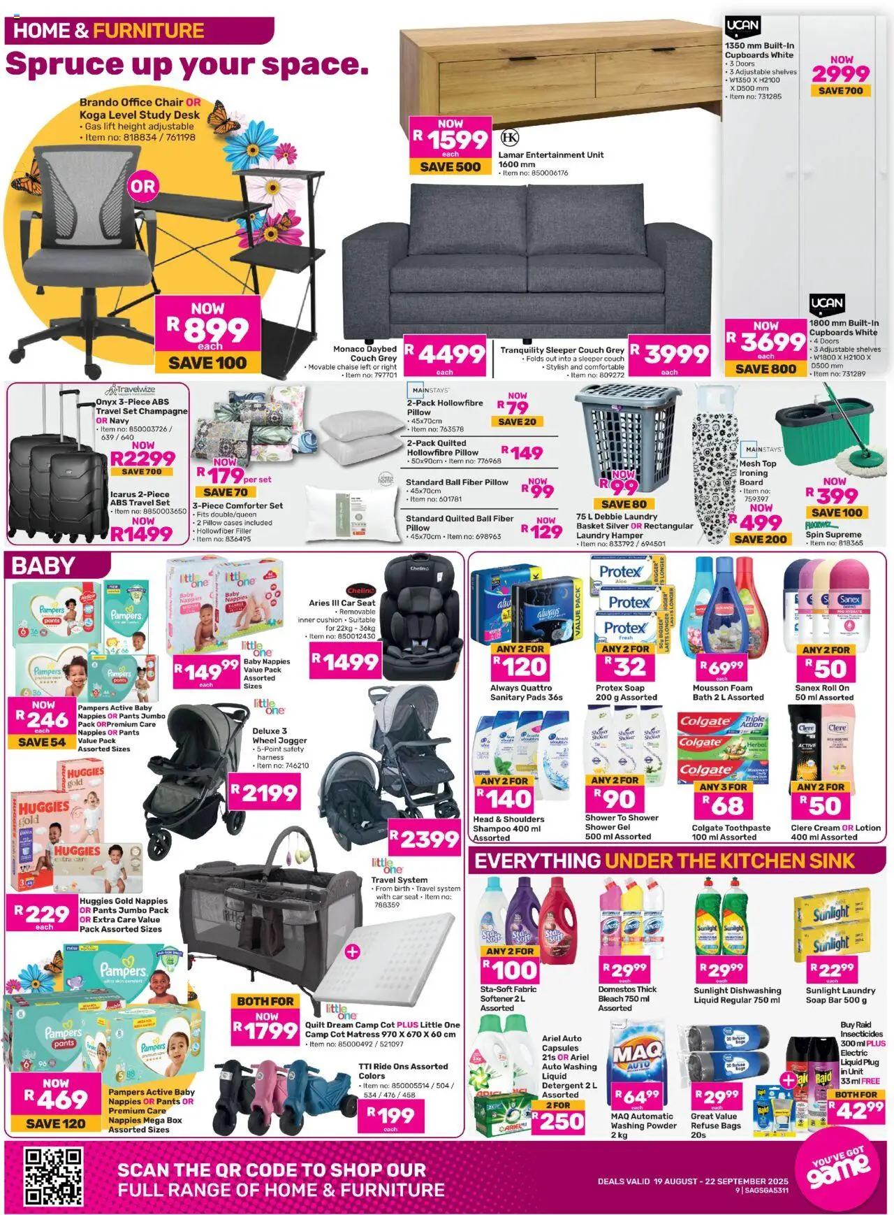 Game Specials │ valid from 19.08.2025 | Page: 9 | Products: Box, Pads, Shampoo, Washing powder