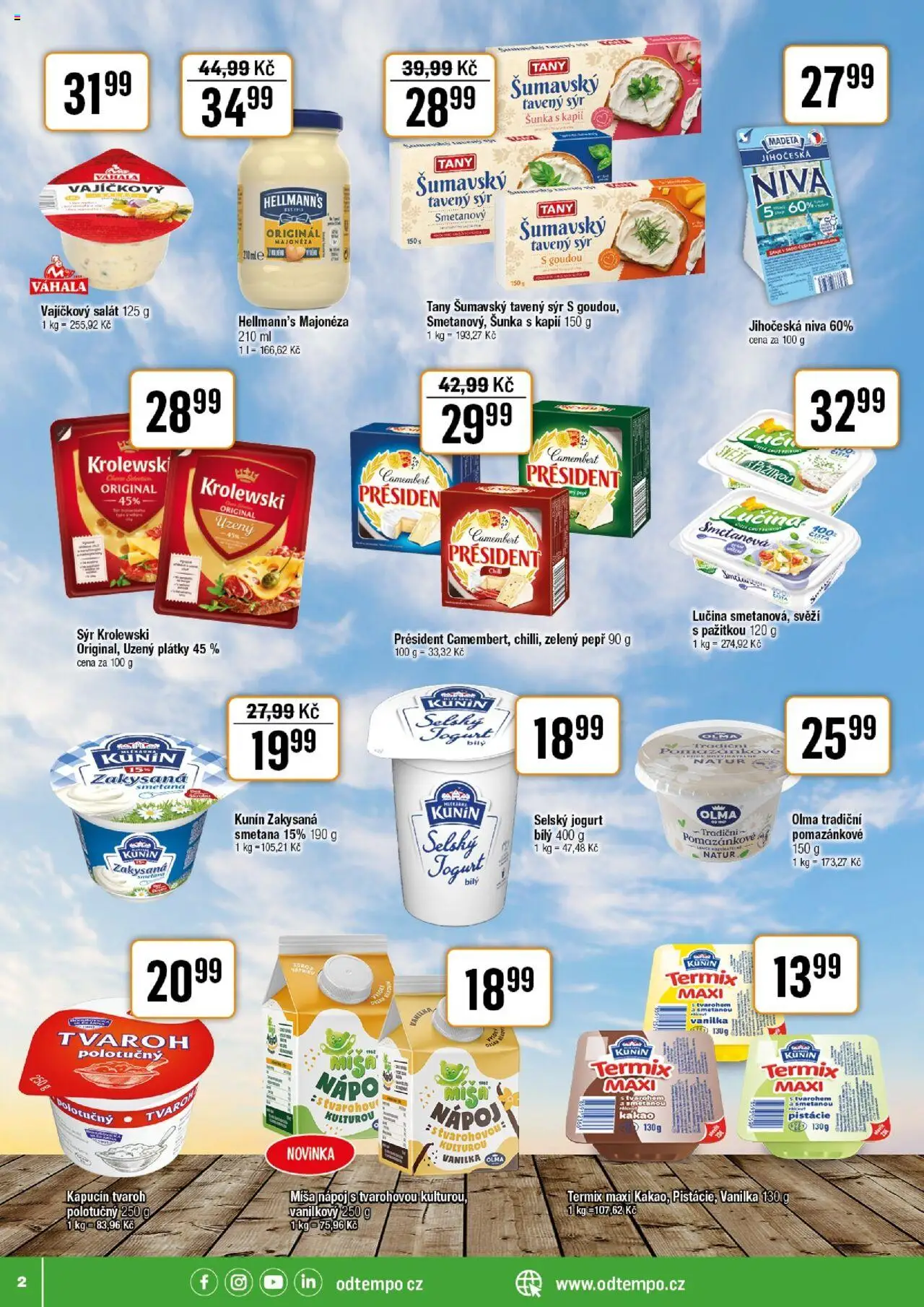 Tempo leták - Tuty od 08.10.2025 | Strana: 2 | Produkty: Pistácie, Tvaroh, Hellmann's, Camembert