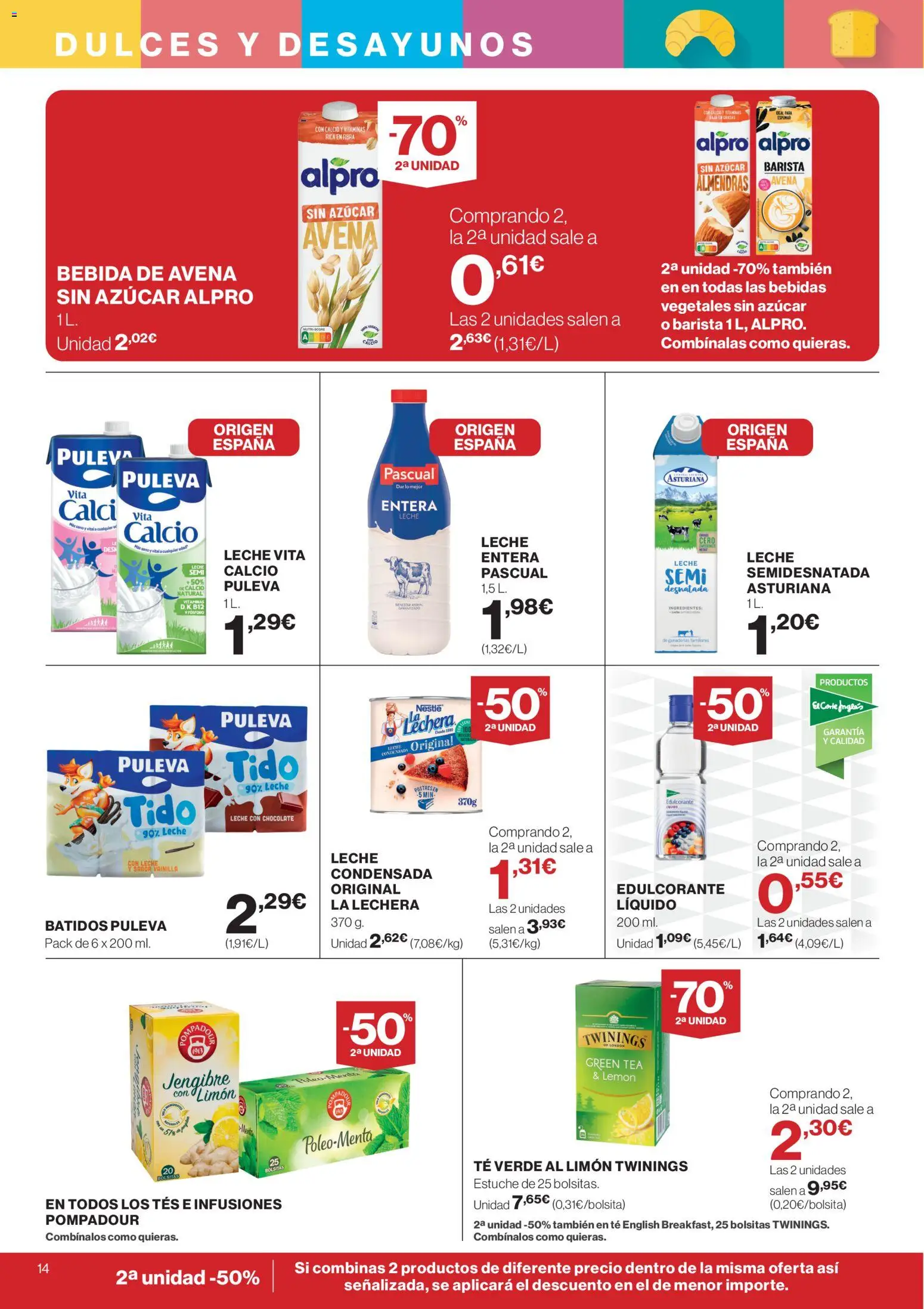 Supercor Canarias │ válido desde el 25.03.2026 | Página: 14 | Productos: Leche, Chocolate, Té, Bebida de avena