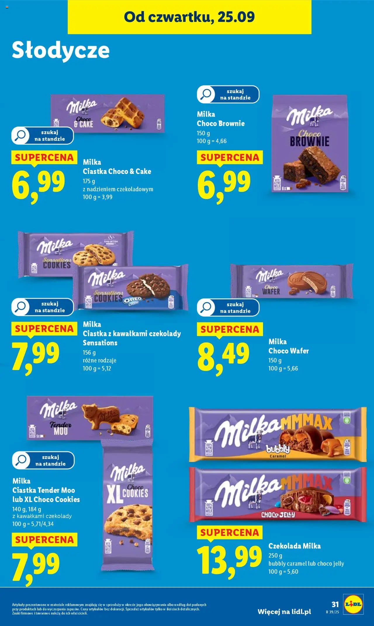 Lidl Gazetka od 25.09.2025 | Strona: 35 | Produkty: Słodycze, Milka, Brownie, Ciastka