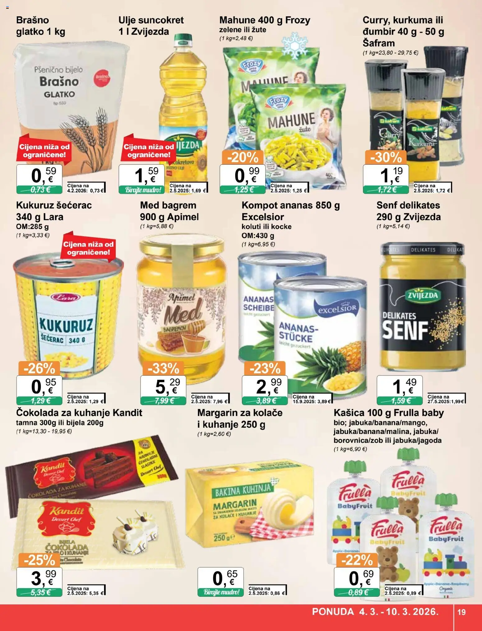 KTC katalog | vrijedi od 04.03.2026 | Stranica: 19 | Proizvodi: Brašno, Kurkuma, Kompot, Suncokret