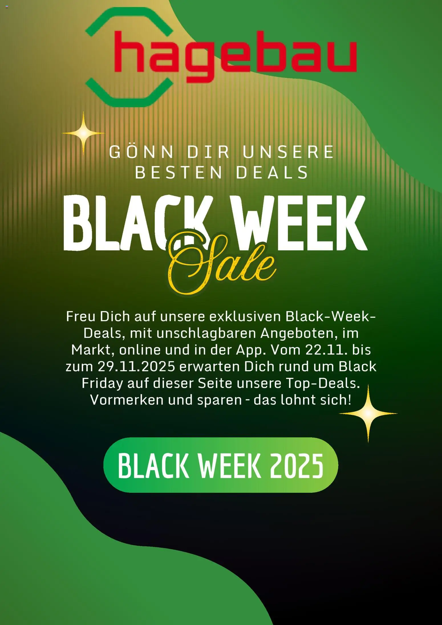 Hagebau - Black Friday - Ankündigung – gültig ab 17.11.2025 | Seite: 1