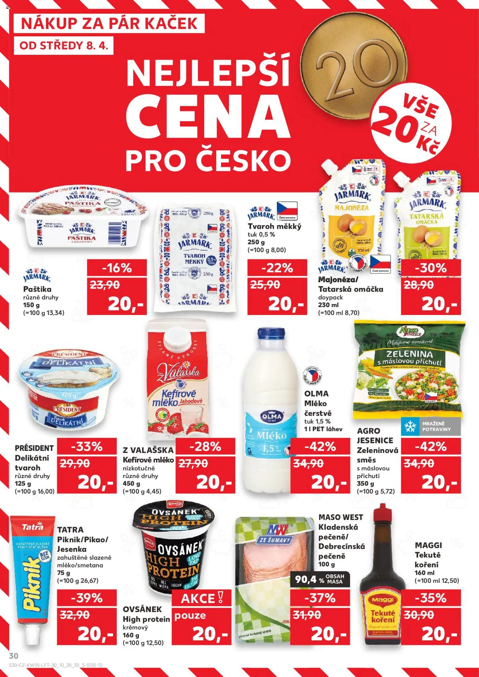 Kaufland leták - Praha 4 od 08.04.2026 | Strana: 30 | Produkty: Kefír, Maggi, Protein, Láhev