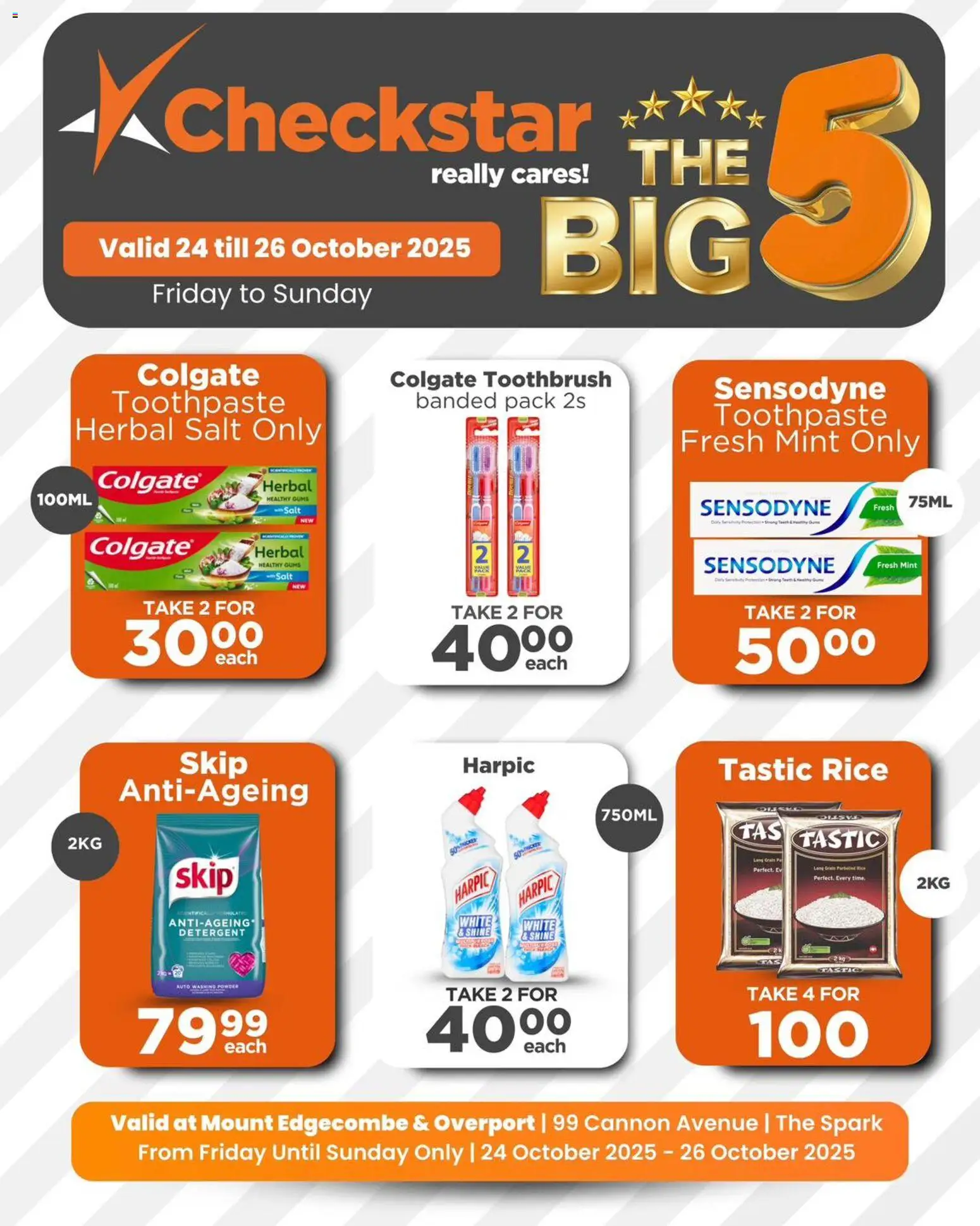 New Check Star catalogue – valid from 24.10.2025 | Page: 1 | Products: Powder, Rice, Toothpaste, Detergent