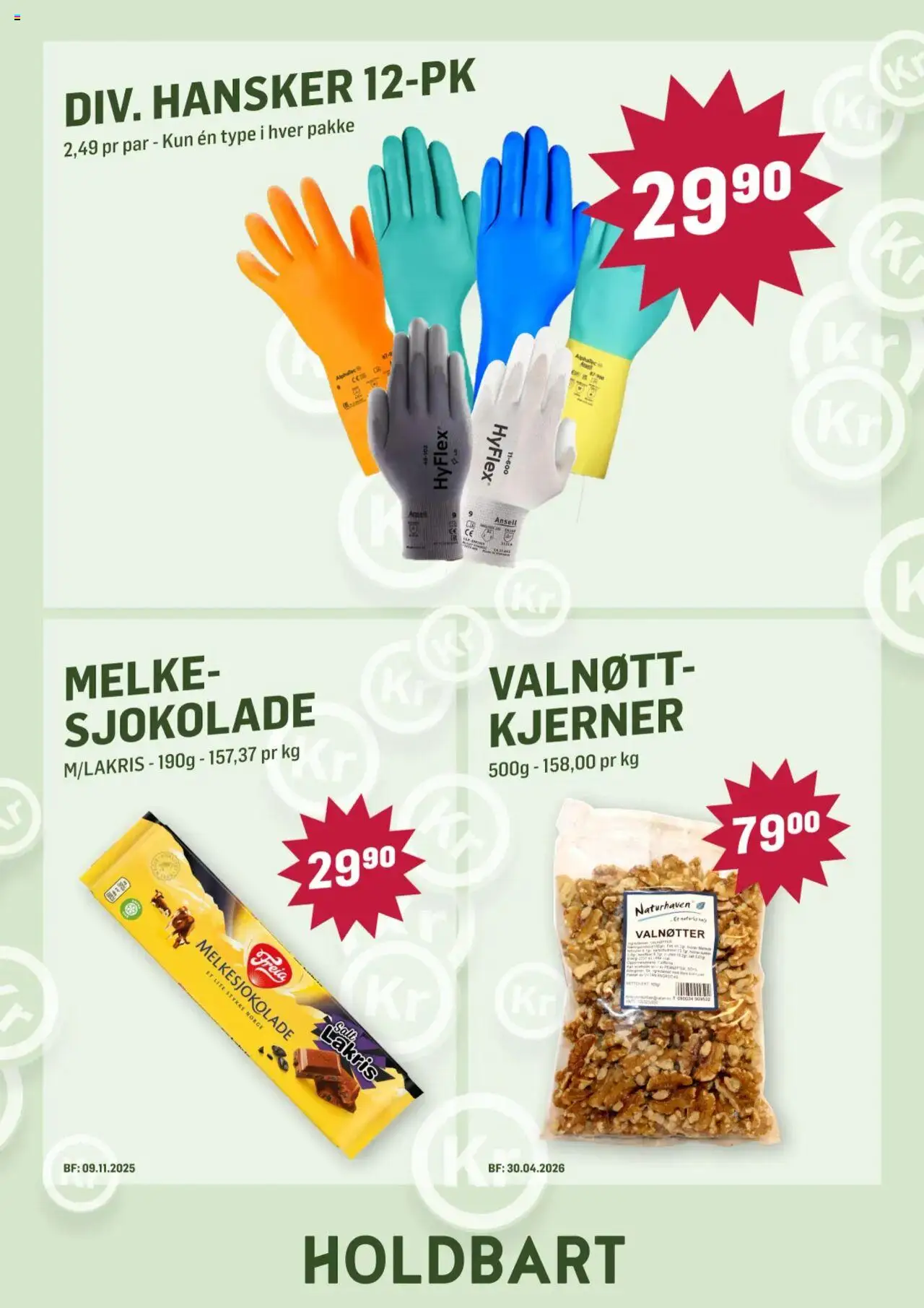 {H1} | Side: 3 | Produkter: Sjokolade, Hansker, Lakris, Valnøtter