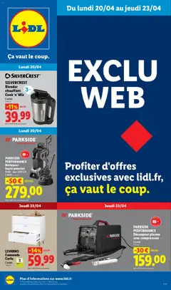 LIDL - Prévisualisation de LIDL catalogue les bonnes affaires Exclu Web valide à partir de 20.04.2026