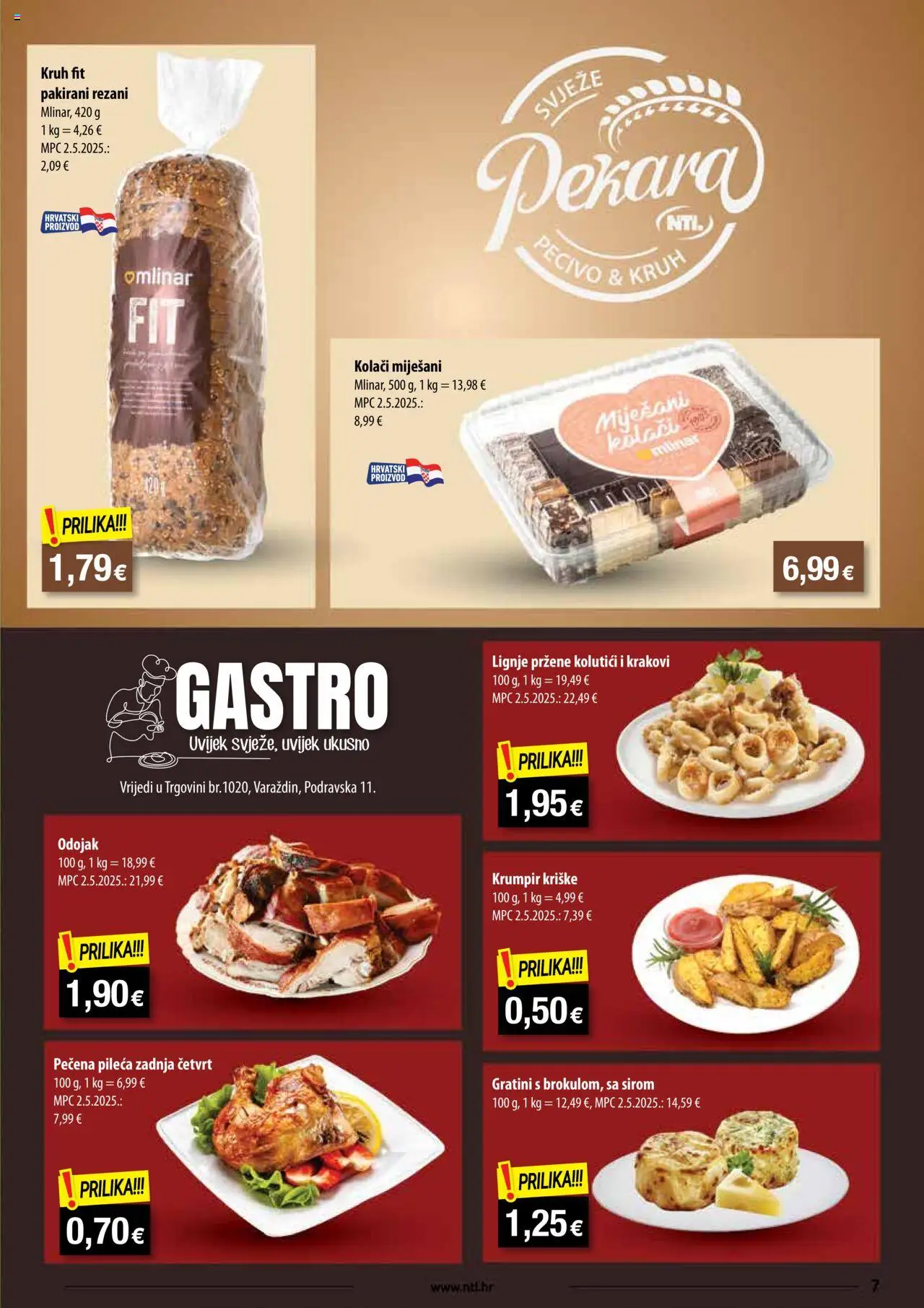 NTL katalog | vrijedi od 08.10.2025 | Stranica: 7 | Proizvodi: Odojak, Kruh, Lignje, Krumpir