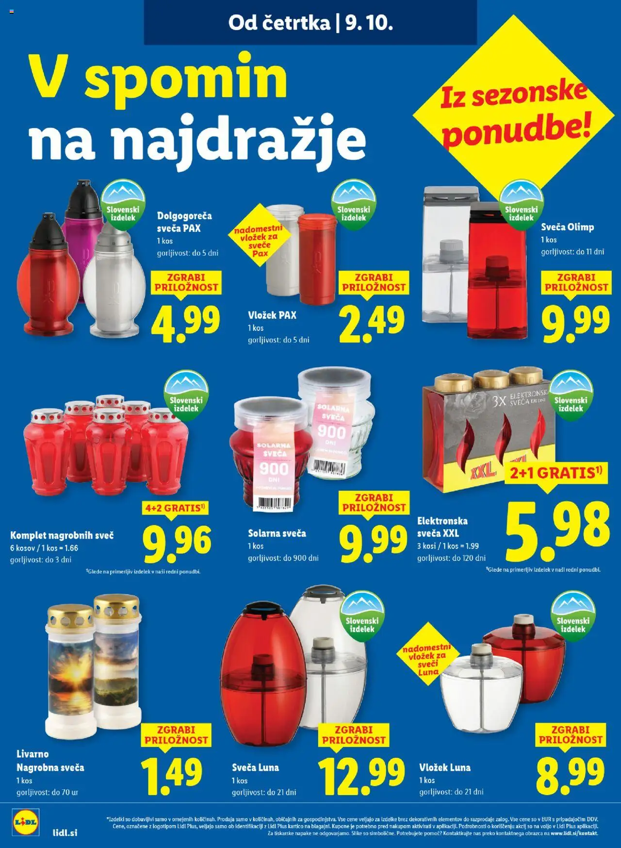 Novi Lidl katalog ponudbe – veljaven od 09.10.2025 | Stran: 18 | Izdelki: Sveča, Kos, Svece