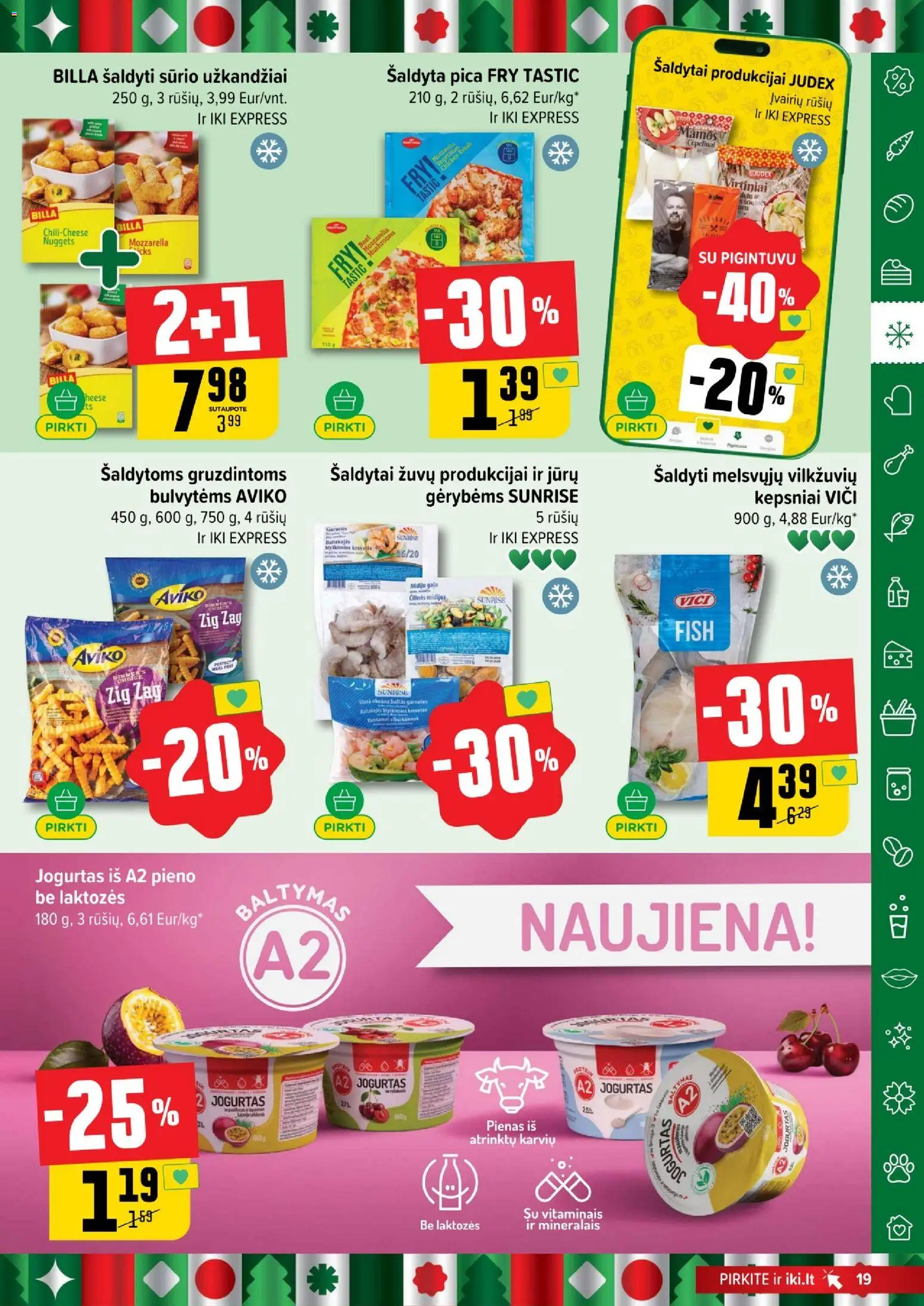 IKI akcijos nuo 17.11.2025 | Puslapis: 19 | Prekių: Pienas, Jogurtas, Pica