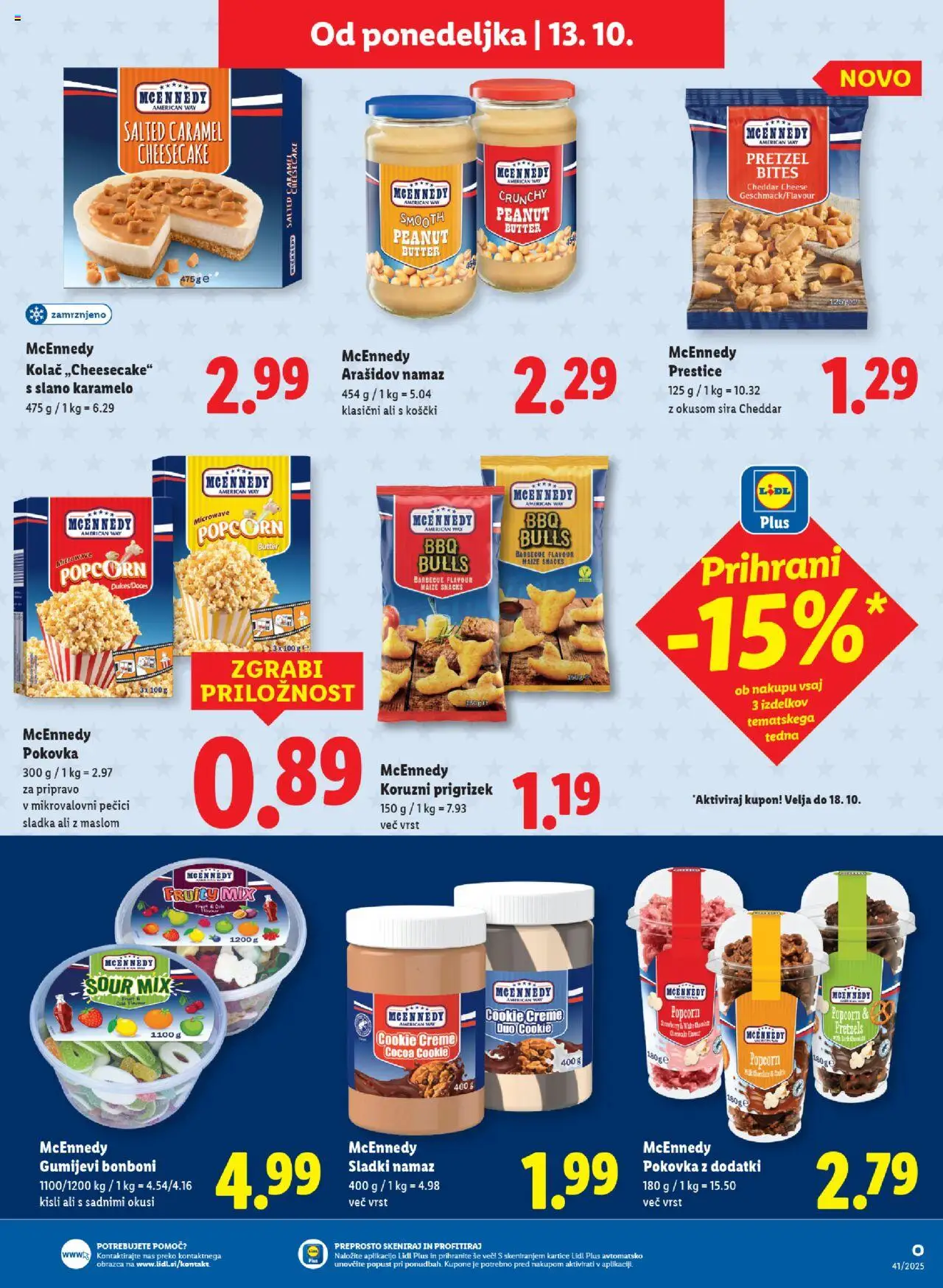Novi Lidl katalog ponudbe – veljaven od 09.10.2025 | Stran: 47 | Izdelki: Kolač, Bonboni, Namaz, Cheddar