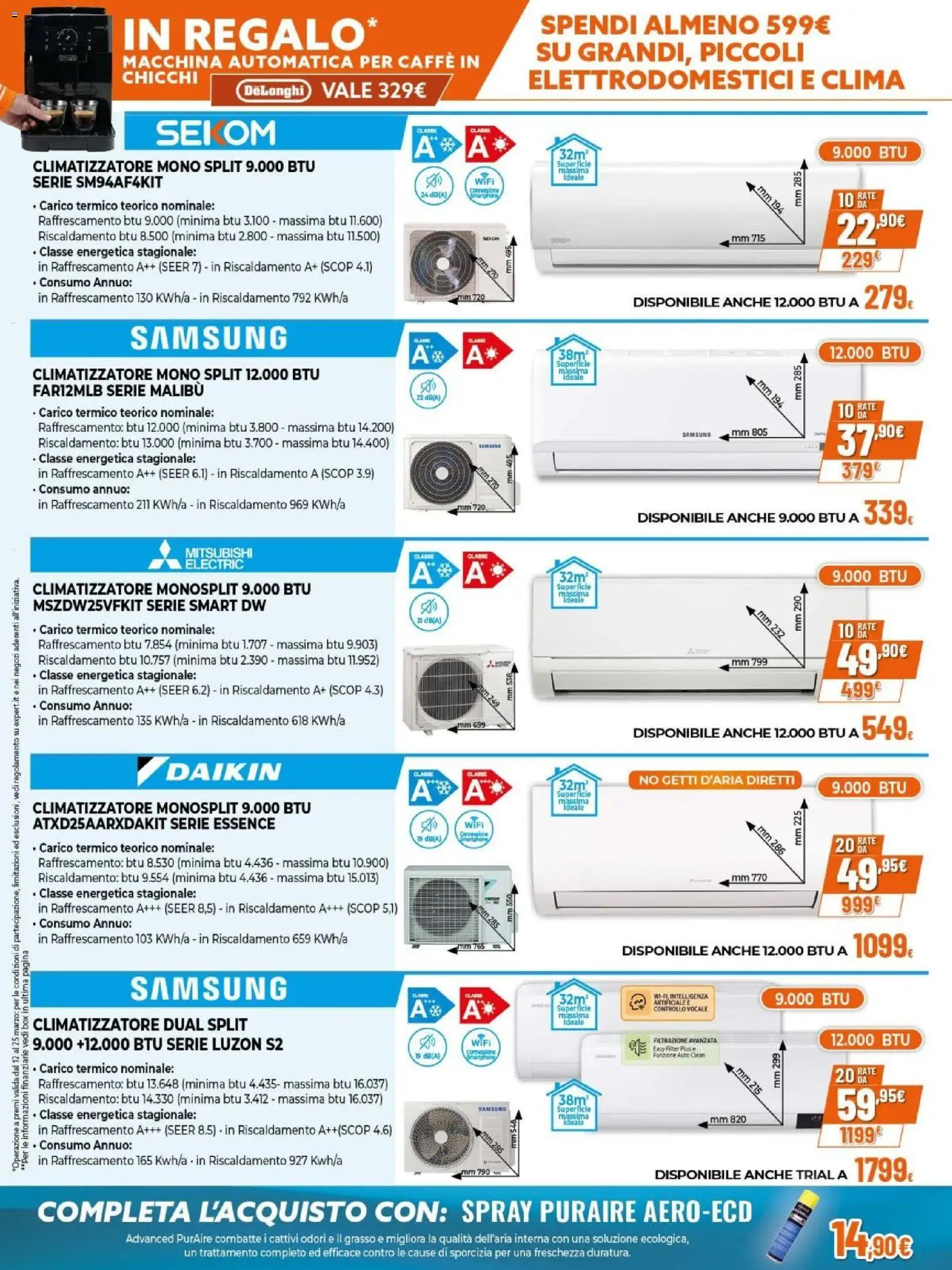 Volantino Expert del 12.03.2026 | Pagina: 9 | Prodotti: Climatizzatore, Caffè, Smartphone, Samsung