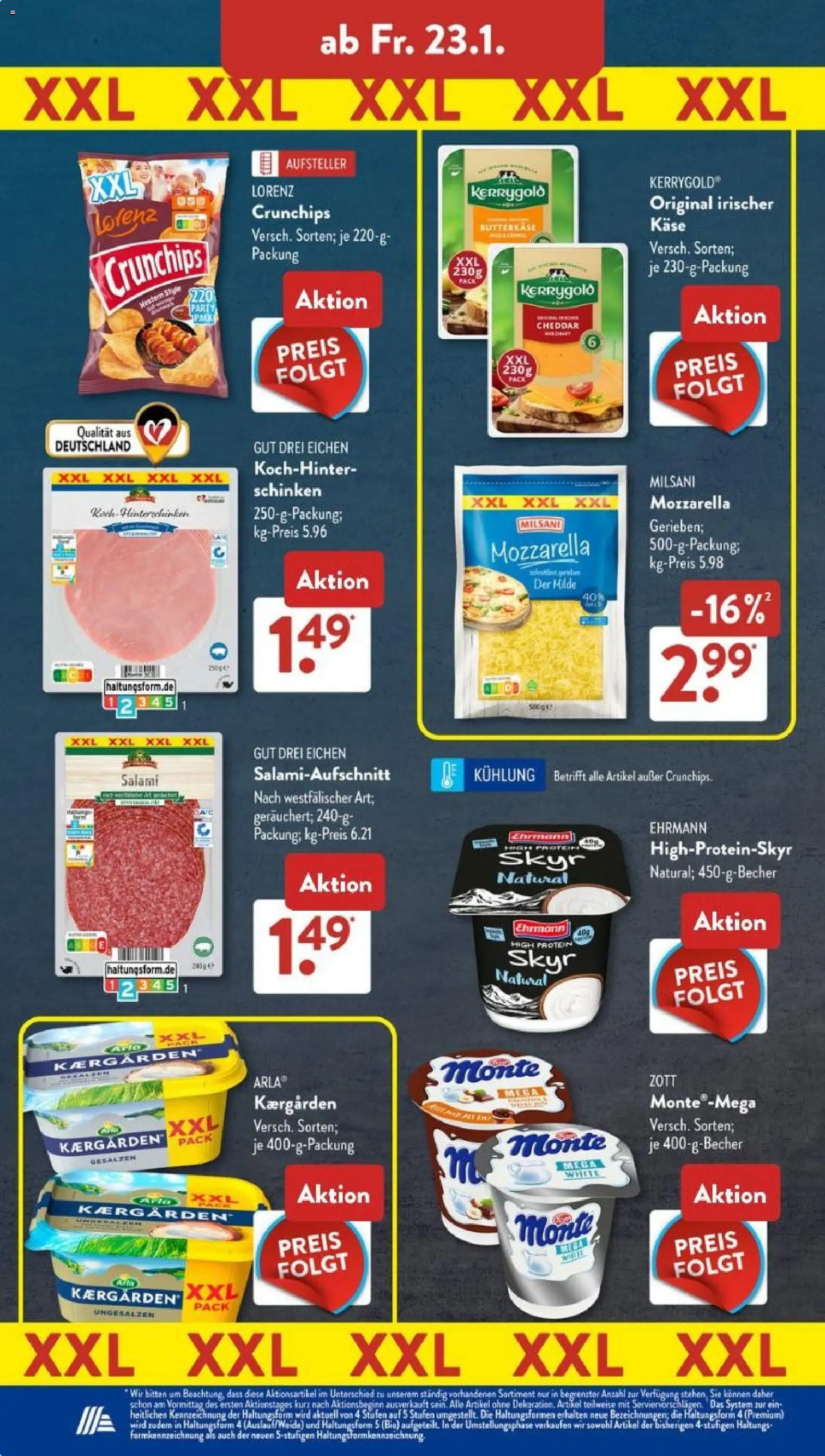 Aldi Süd Prospekt 	 – gültig ab 19.01.2026 | Seite: 16 | Produkte: Käse, Mozzarella, Skyr, Schinken