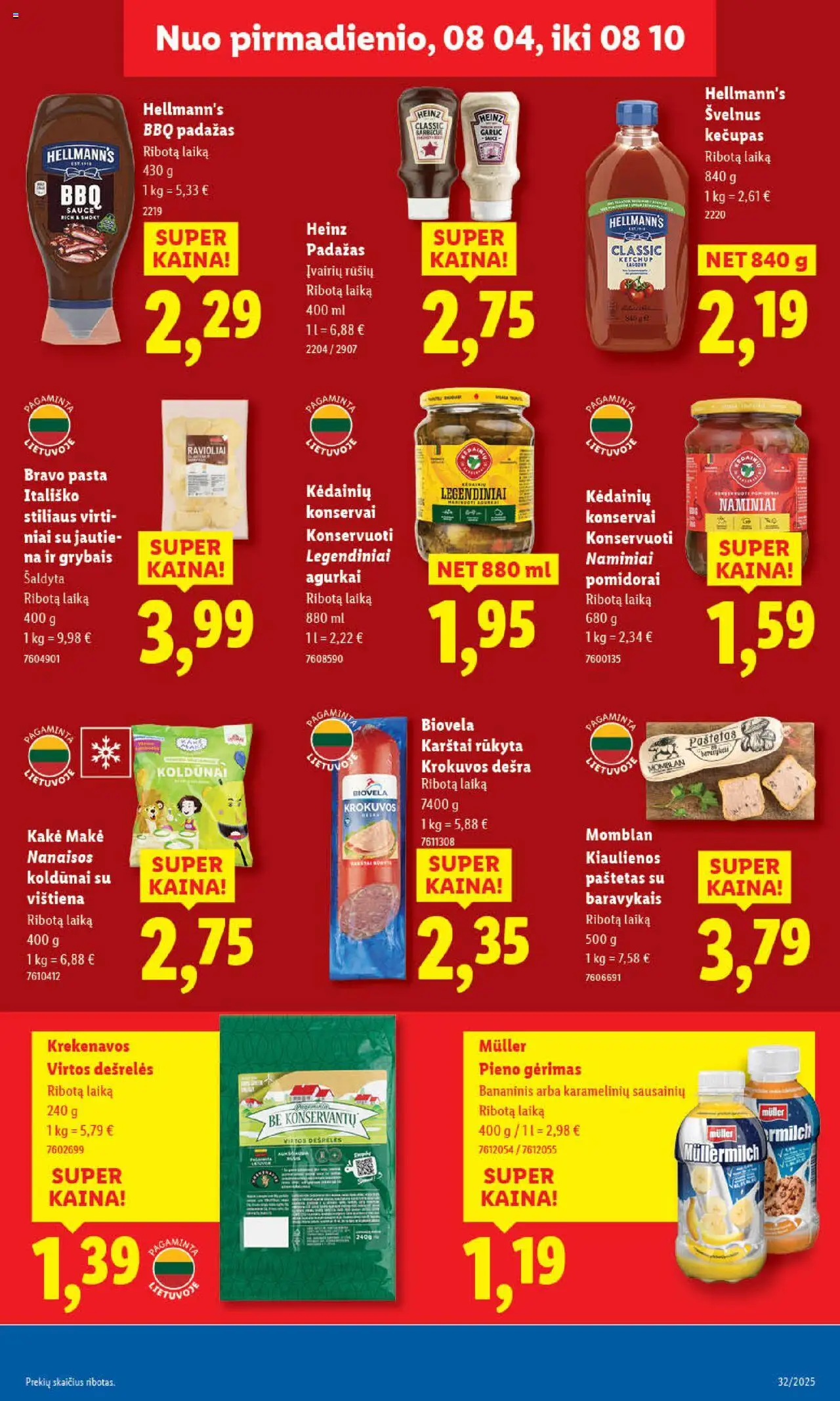LIDL leidinys│galioja nuo 07.08.2025 | Puslapis: 39 | Prekių: Agurkai, Konservai, Vištiena, Padažas