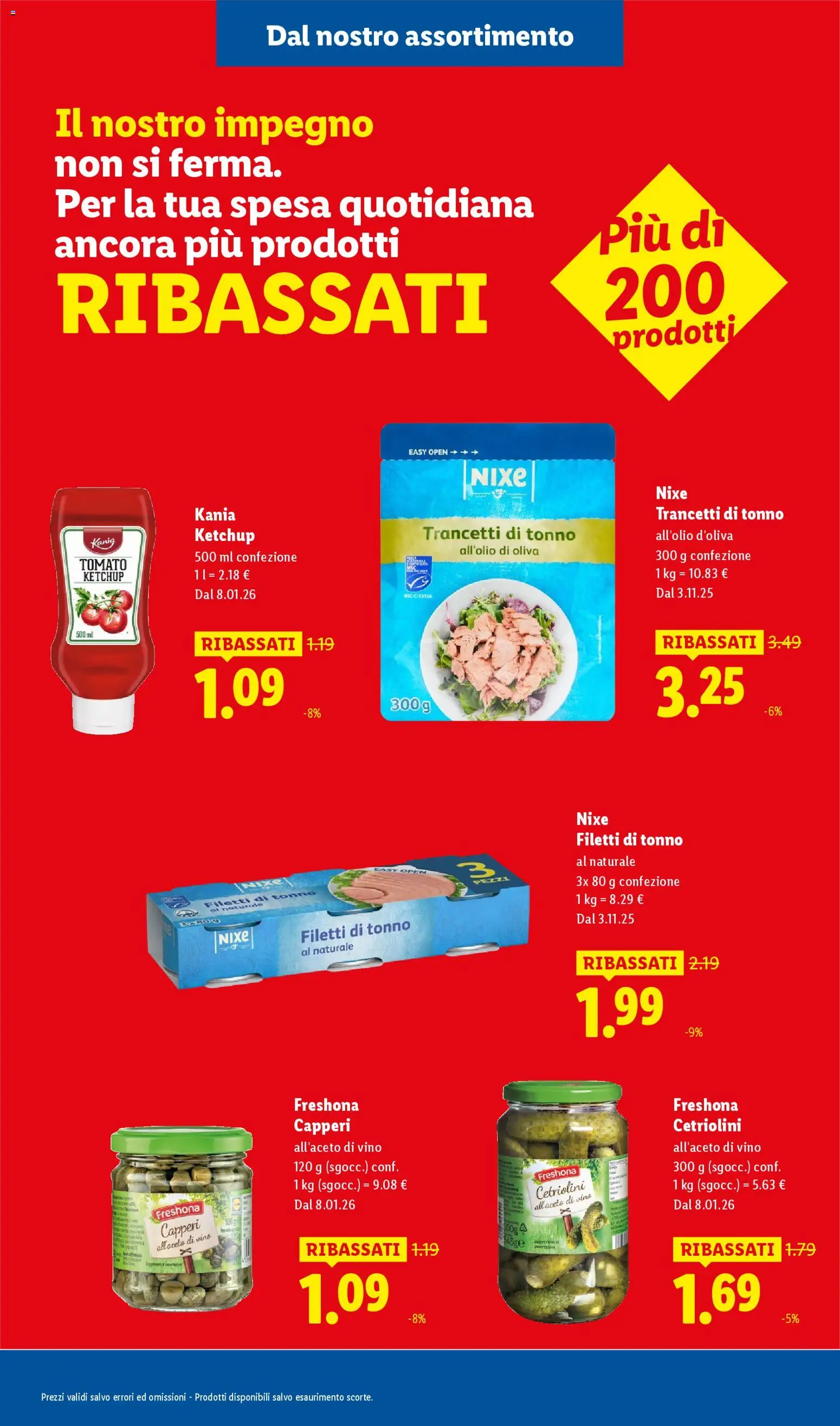 Volantino Lidl del 08.01.2026 | Pagina: 25 | Prodotti: Vino, Tonno, Tonno al naturale, Cetriolini
