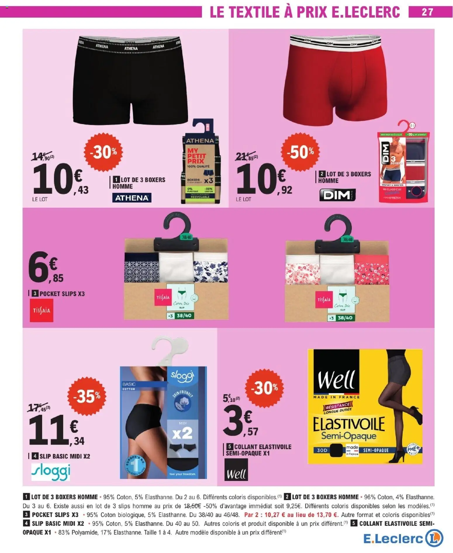 {H1} | Page: 27 | Produits: Coton, Slips