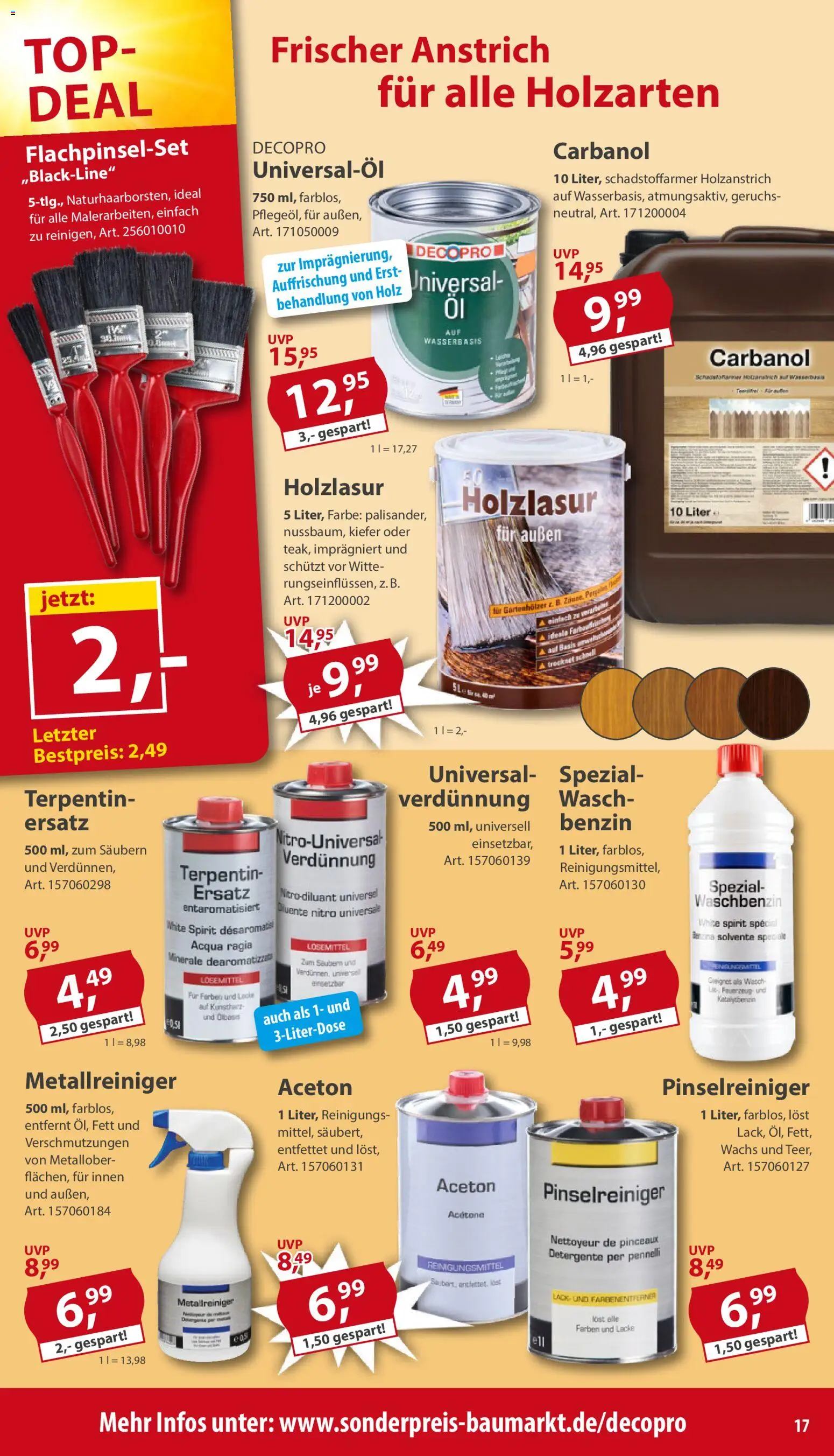 Sonderpreis Baumarkt Prospekt 	 – gültig ab 18.04.2026 | Seite: 17 | Produkte: Top