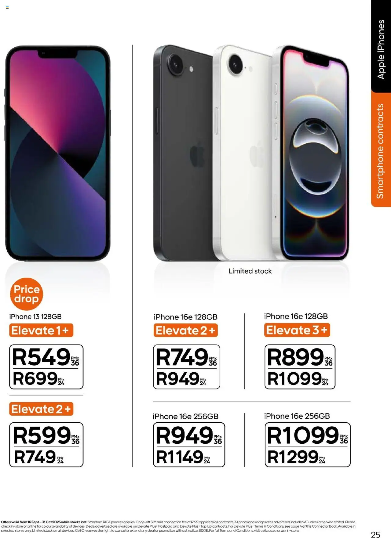 New Cell C catalogue – valid from 16.09.2025 | Page: 25 | Products: Sim, Smartphone, Connector, Stock