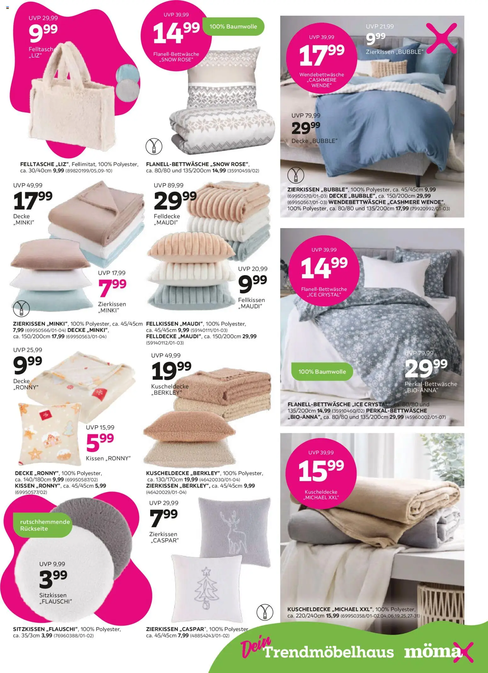Mömax Prospekt 	 – gültig ab 08.12.2025 | Seite: 5 | Produkte: Kissen, Decke