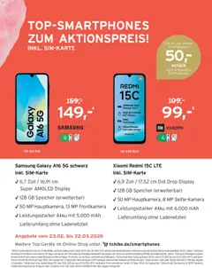 Angebote Tchibo ab 01.03.2026 gültig | Seite: 191 | Produkte: Xiaomi, Samsung, Smartphones, Telefon