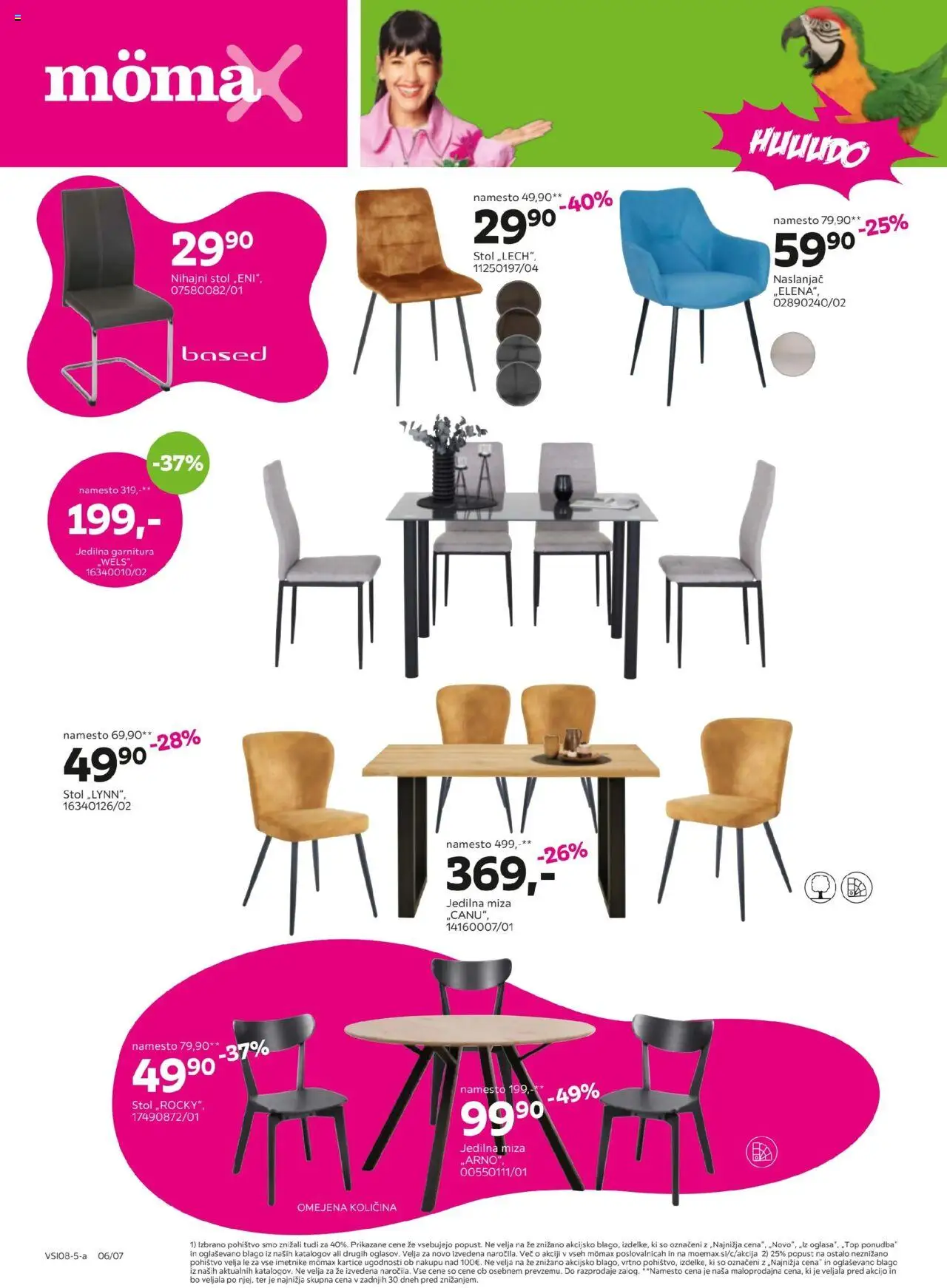 Mömax katalog │ velja od 04.08.2025 | Stran: 6 | Izdelki: Naslanjač, Jedilna miza, Miza, Stol