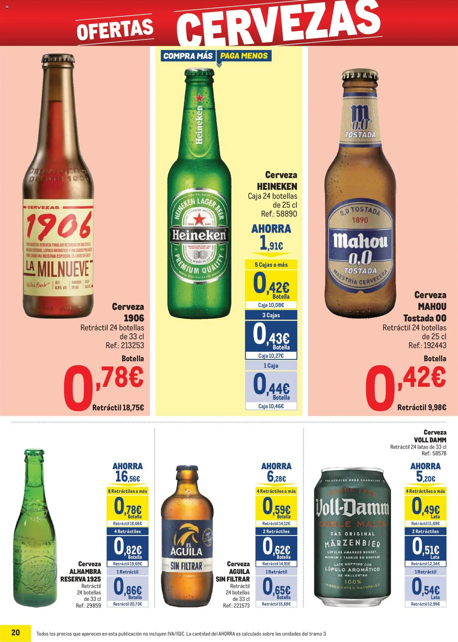 Makro - Precios Sur │ válido desde el 02.02.2026 | Página: 20 | Productos: Cerveza, Σπανάκι, Caja