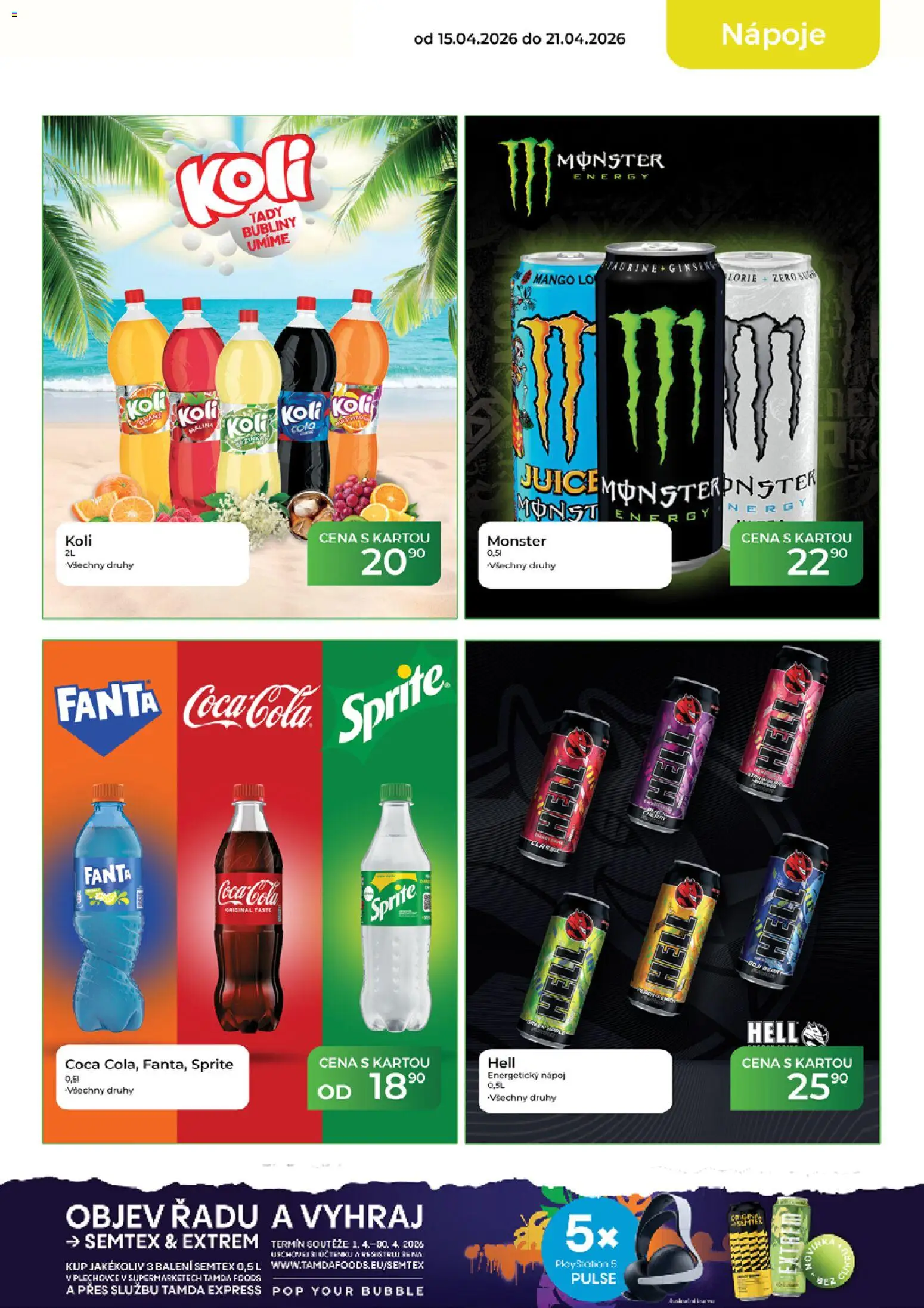 Tamda Foods leták od 15.04.2026 | Strana: 15 | Produkty: Fanta, Energetický nápoj, Semtex, Sprite