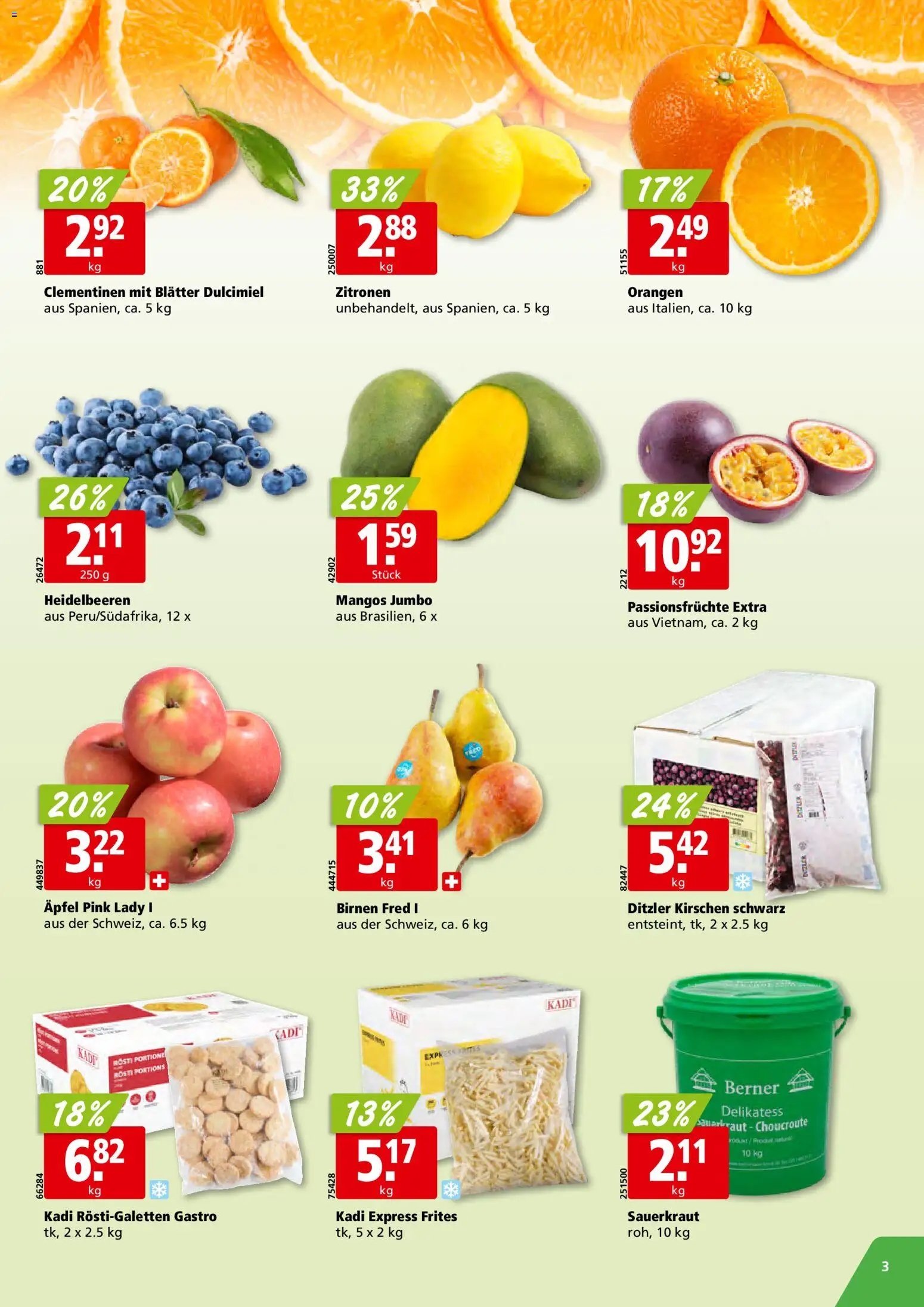 Aligro Aktionen – gültig ab 17.11.2025 | Seite: 3 | Produkte: Kammerjunker, Kirschen, Äpfel, Orangen