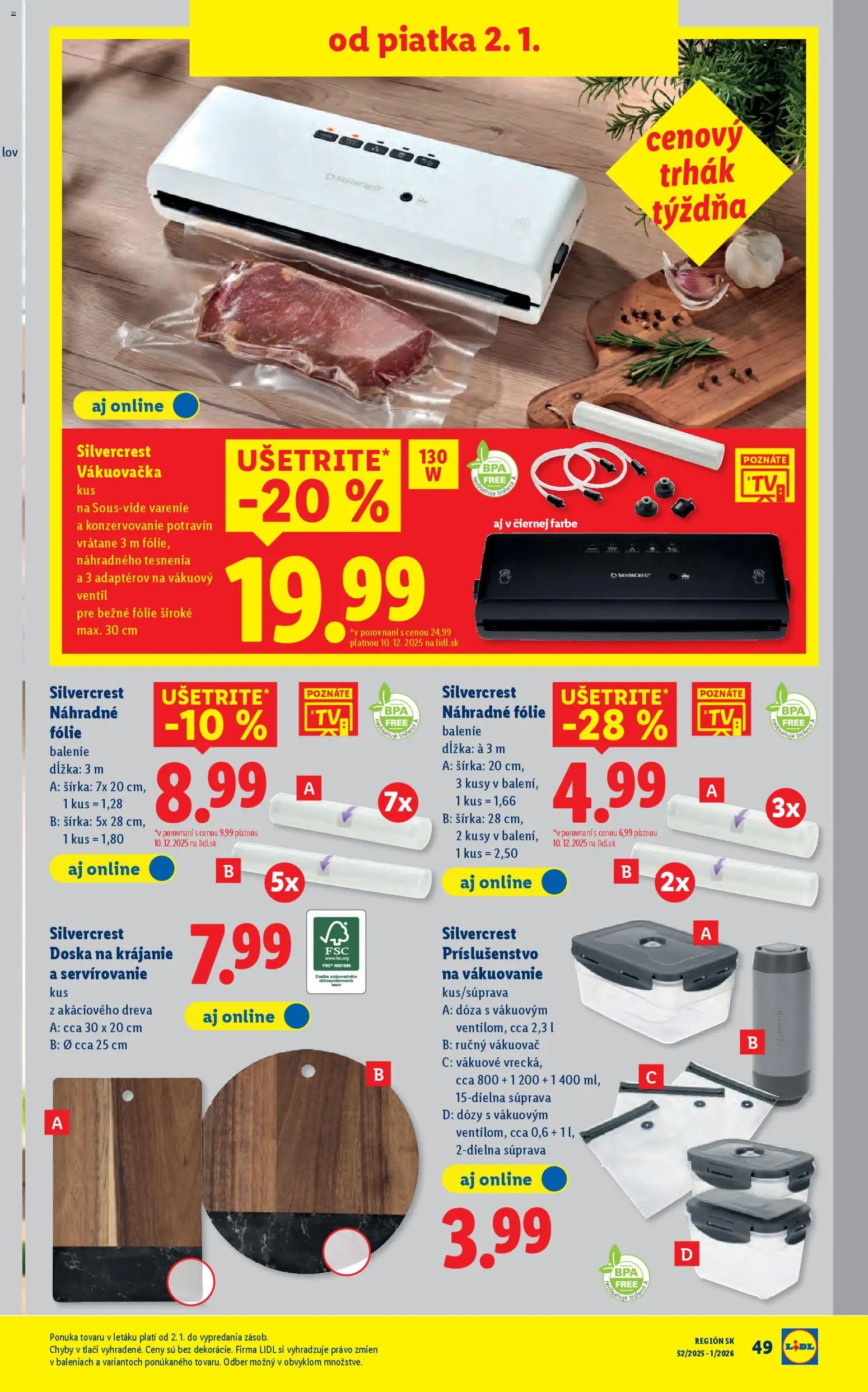 Nové Lidl akcie – leták je platný od 02.01.2026 | Strana: 25 | Produkty: Ventil, Vákuovačka