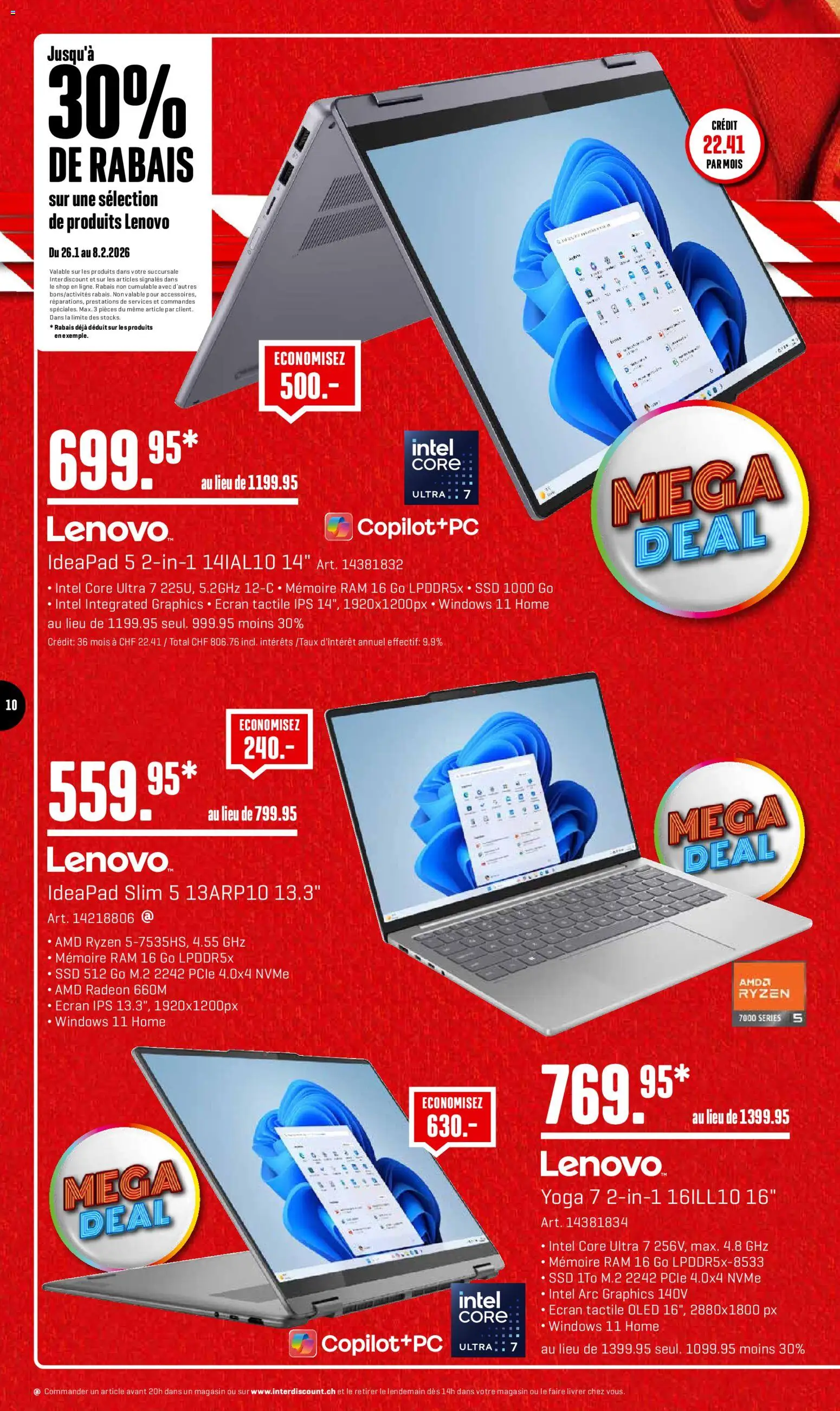 Interdiscount Aktionen FR – gültig ab 26.01.2026 | Seite: 10 | Produkte: Lenovo
