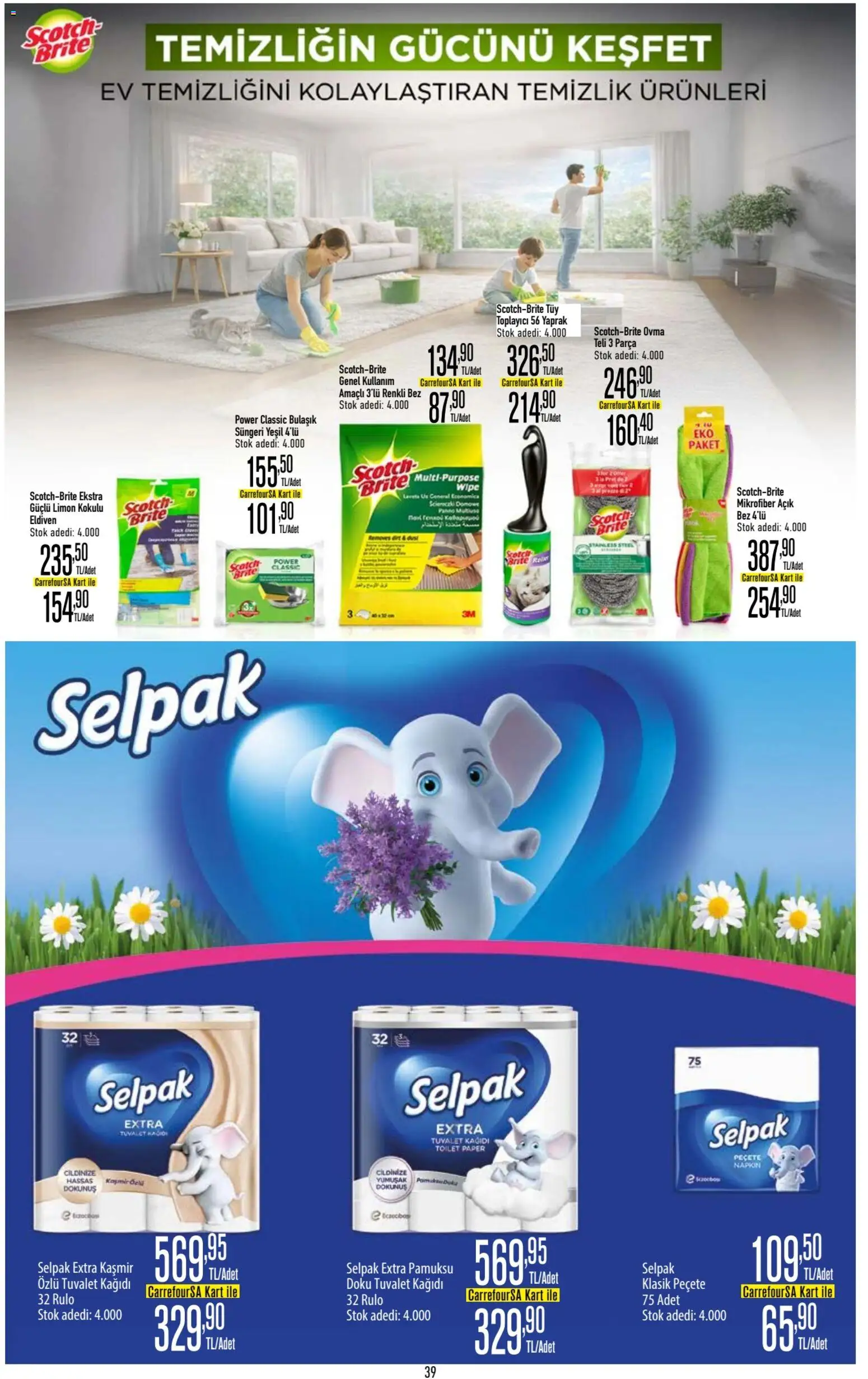 CarrefourSA Katalog - 09.04.2026 tarihinden itibaren geçerlidir | Sayfa: 40 | Ürünler: Tuvalet, Limon, Eldiven, Tuvalet kağıdı
