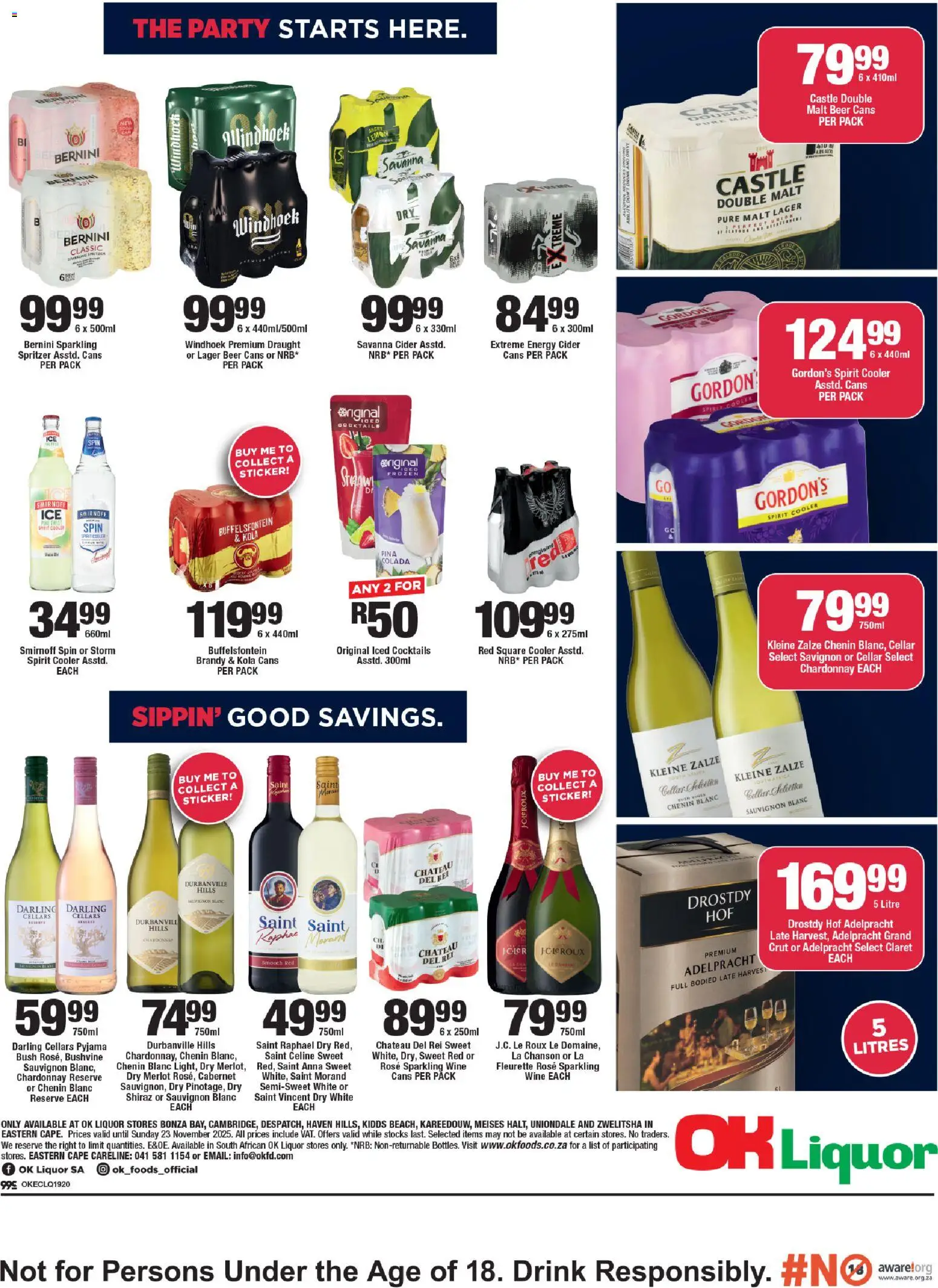 New OK Foods catalogue – valid from 12.11.2025 | Page: 2 | Products: Brandy, Cooler, Wine, Beer