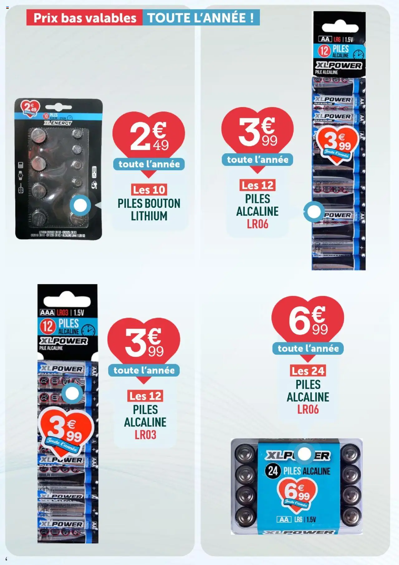 {H1} | Page: 4 | Produits: Piles