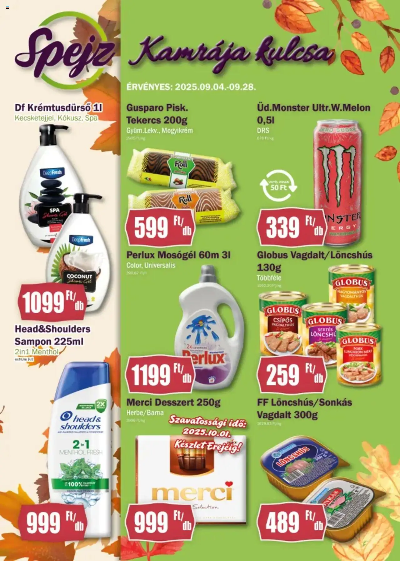 FullDiszkont akciós ujság - amely érvényes a következő dátumtól: 04.09.2025 | Oldal: 1 | Termékek: Löncshús, Mosógél, Sampon