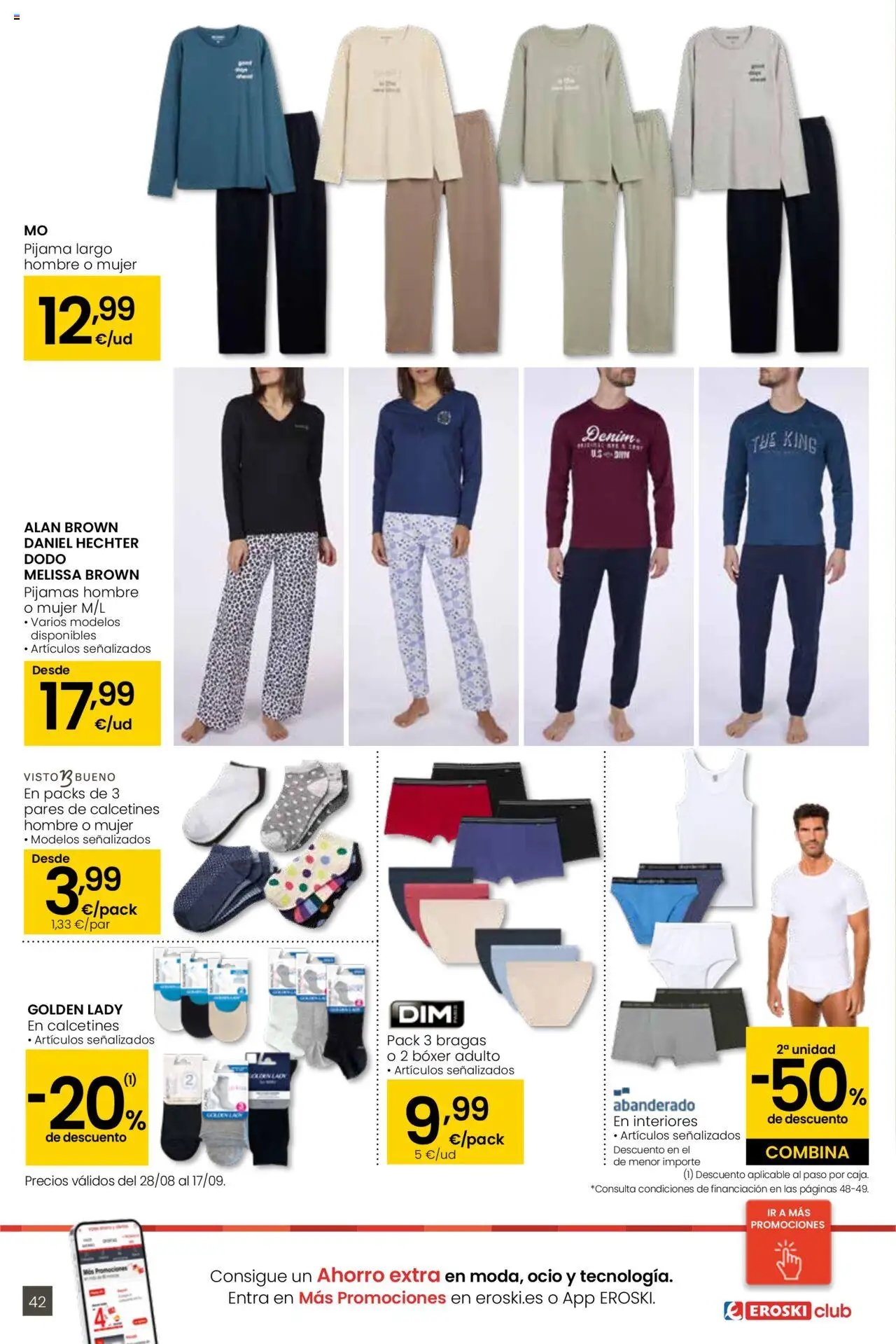 Eroski - Ofertón │ válido desde el 28.08.2025 | Página: 42 | Productos: Bragas, Pijama