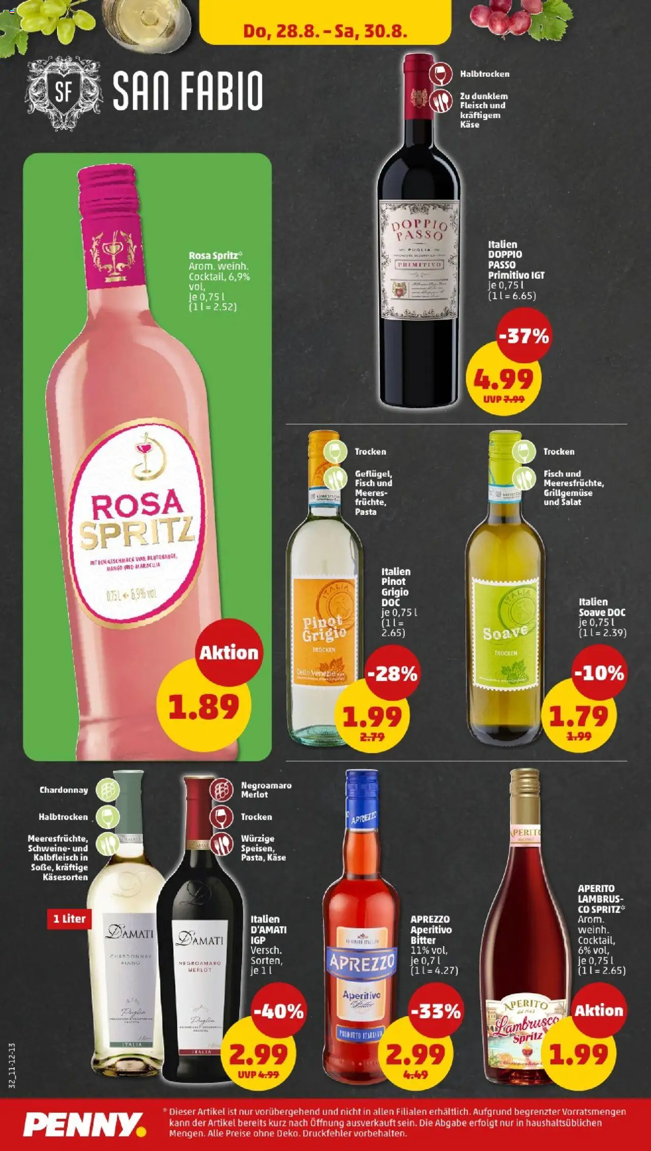 Penny - Sachsen-Anhalt - gültig ab dem 25.08.2025 | Seite: 32 | Produkte: Merlot, Fisch, Doppio Passo, Salat