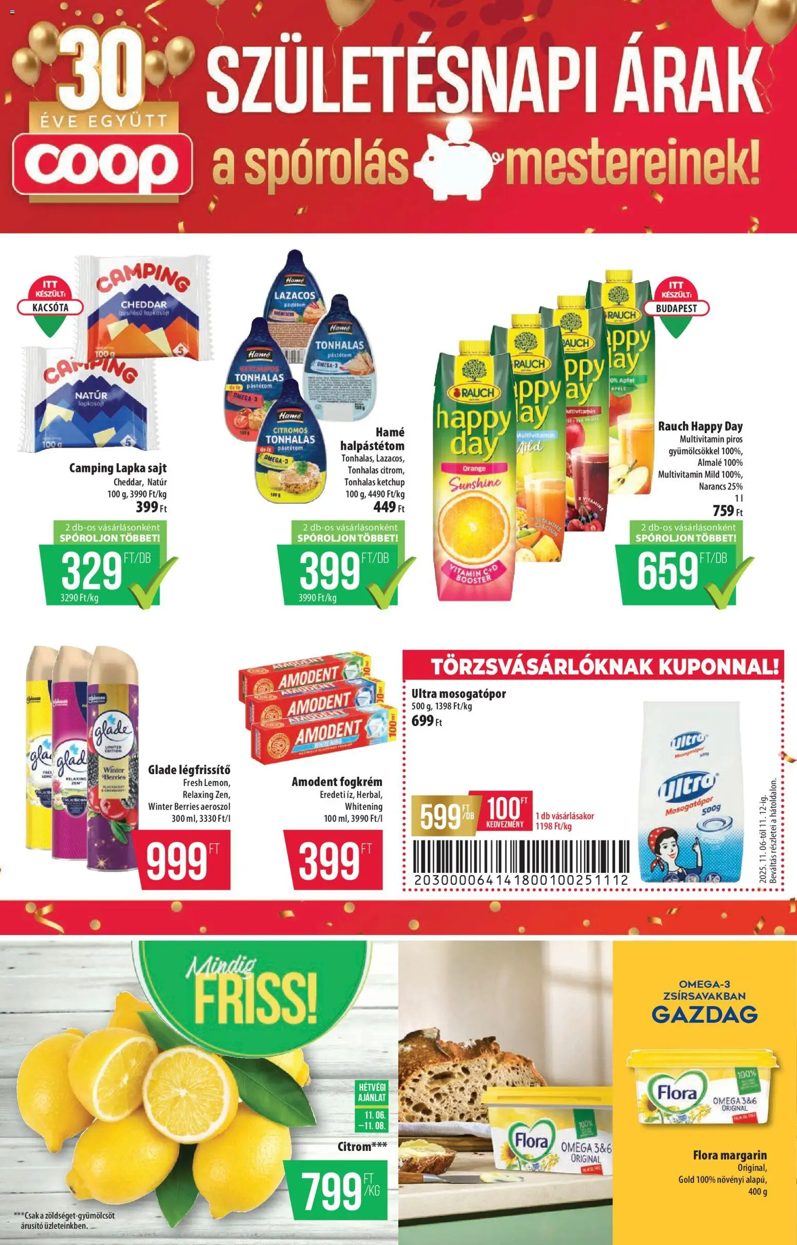 COOP akciós ujság - amely érvényes a következő dátumtól: 06.11.2025 | Oldal: 4 | Termékek: Narancs, Fogkrém, Cheddar, Ketchup