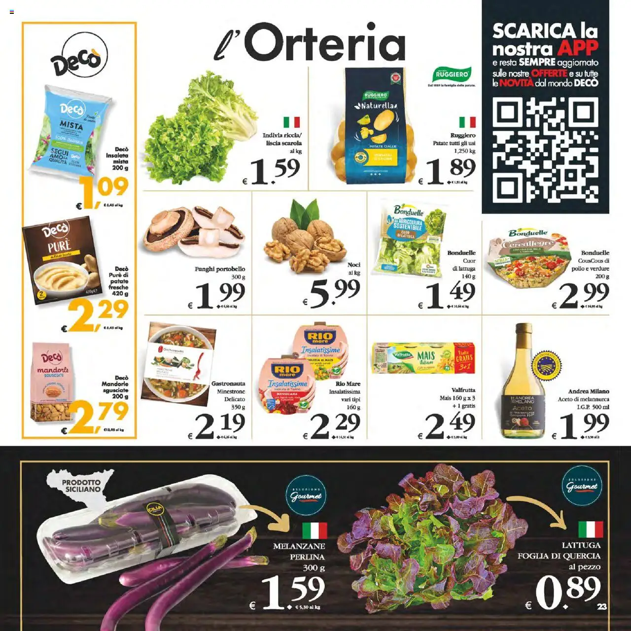 Volantino Decò del 12.09.2025 | Pagina: 23 | Prodotti: Minestrone, Pollo, Lattuga, Indivia