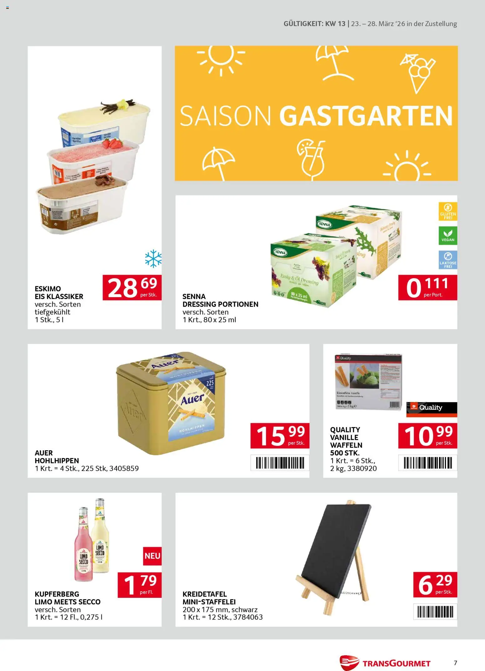 Transgourmet Zustellaktion gültig ab 23.03.2026 | Seite: 7 | Produkte: Eis, Rum, Öl