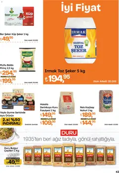 16.04.2026 tarihinden itibaren geçerli olan Migros kataloğu önizlemesi | Sayfa: 43 | Ürünler: Pirinç, Şeker, Toz şeker, Küp şeker