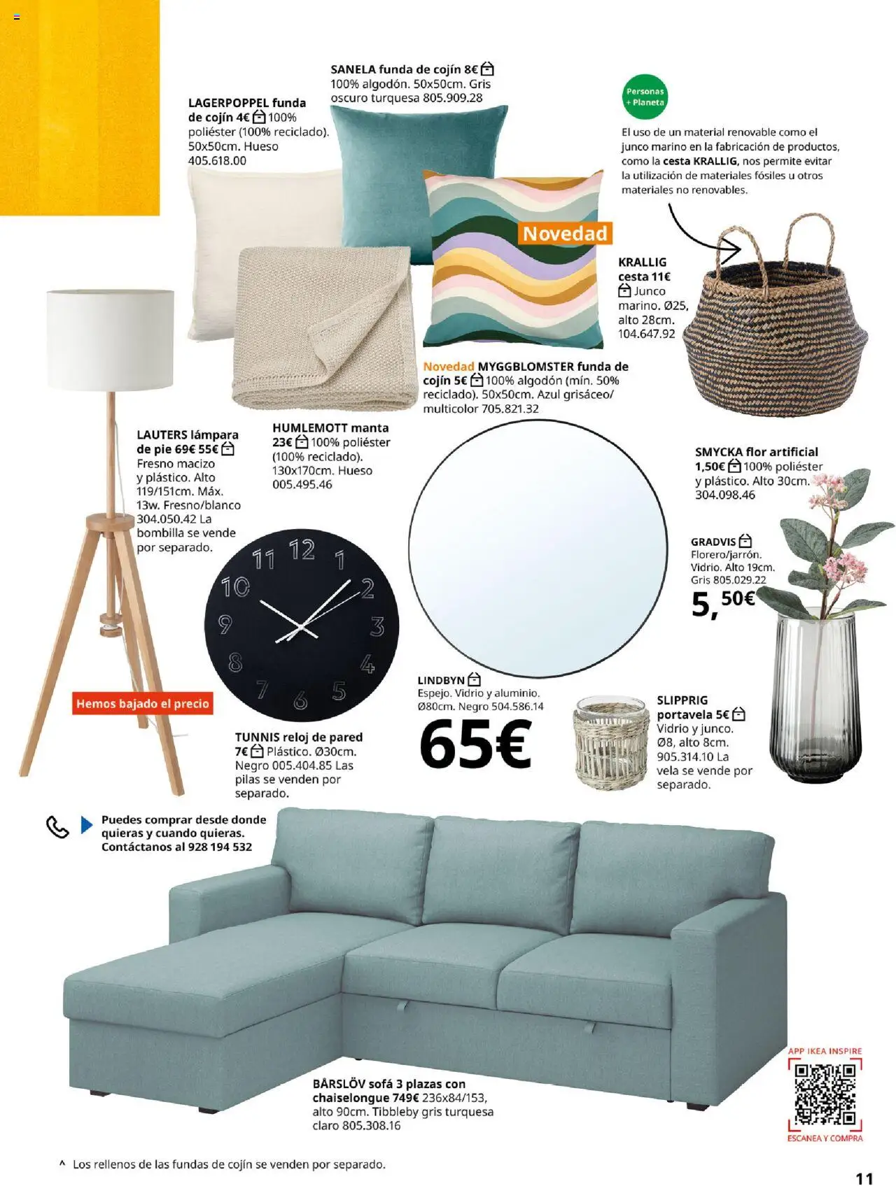 Catálogo IKEA Salones │ válido desde el 17.02.2025 | Página: 11 | Productos: Reloj, Funda, Bombilla, Cojín