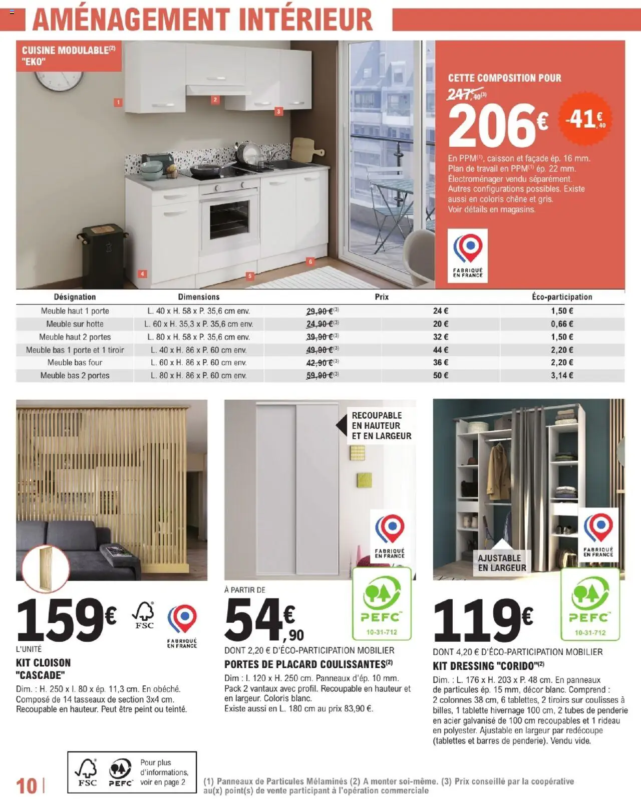  | Page: 10 | Produits: Meuble bas, Four, Tiroirs, Dressing
