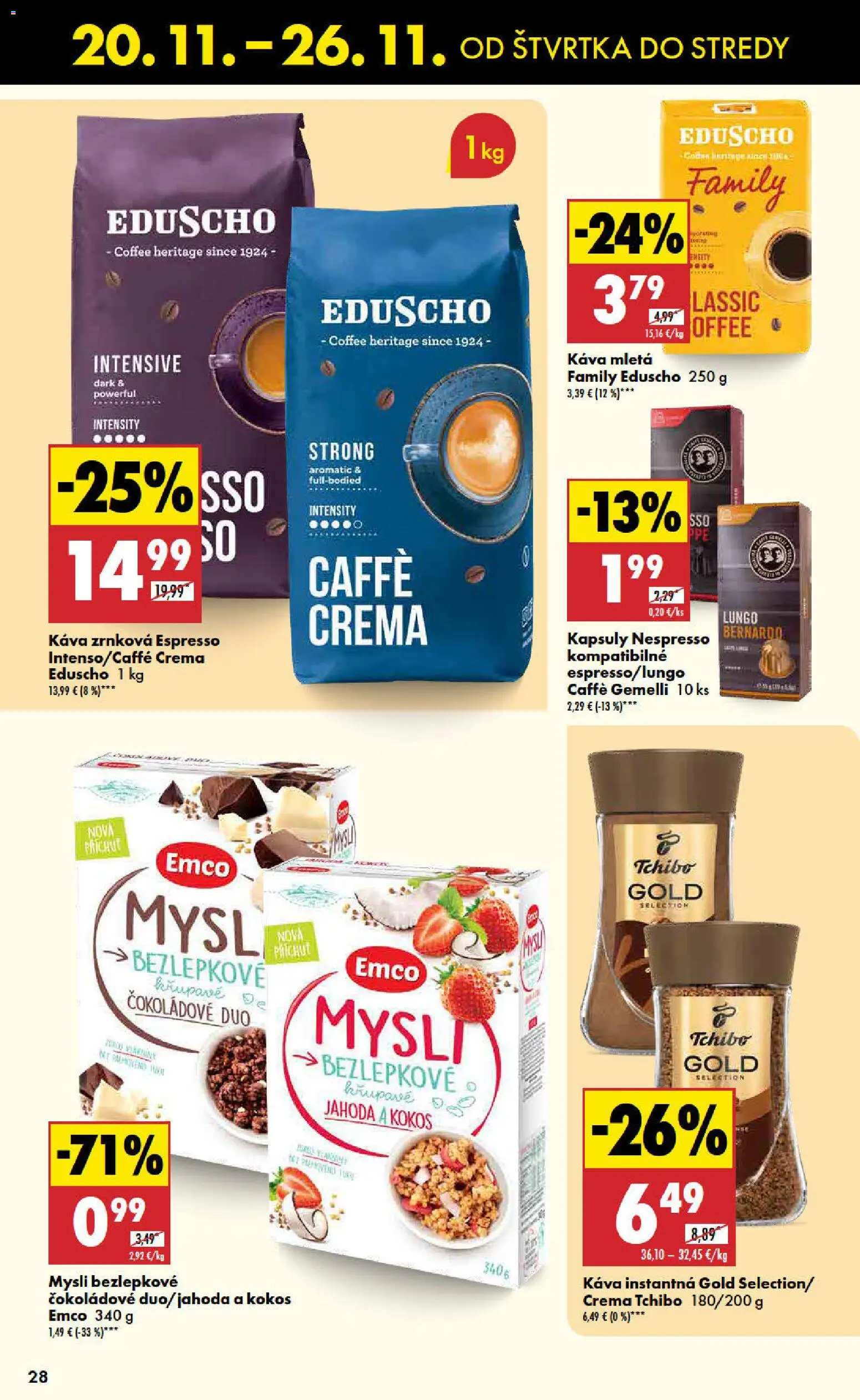 Nové Biedronka akcie – leták je platný od 20.11.2025 | Strana: 28 | Produkty: Káva