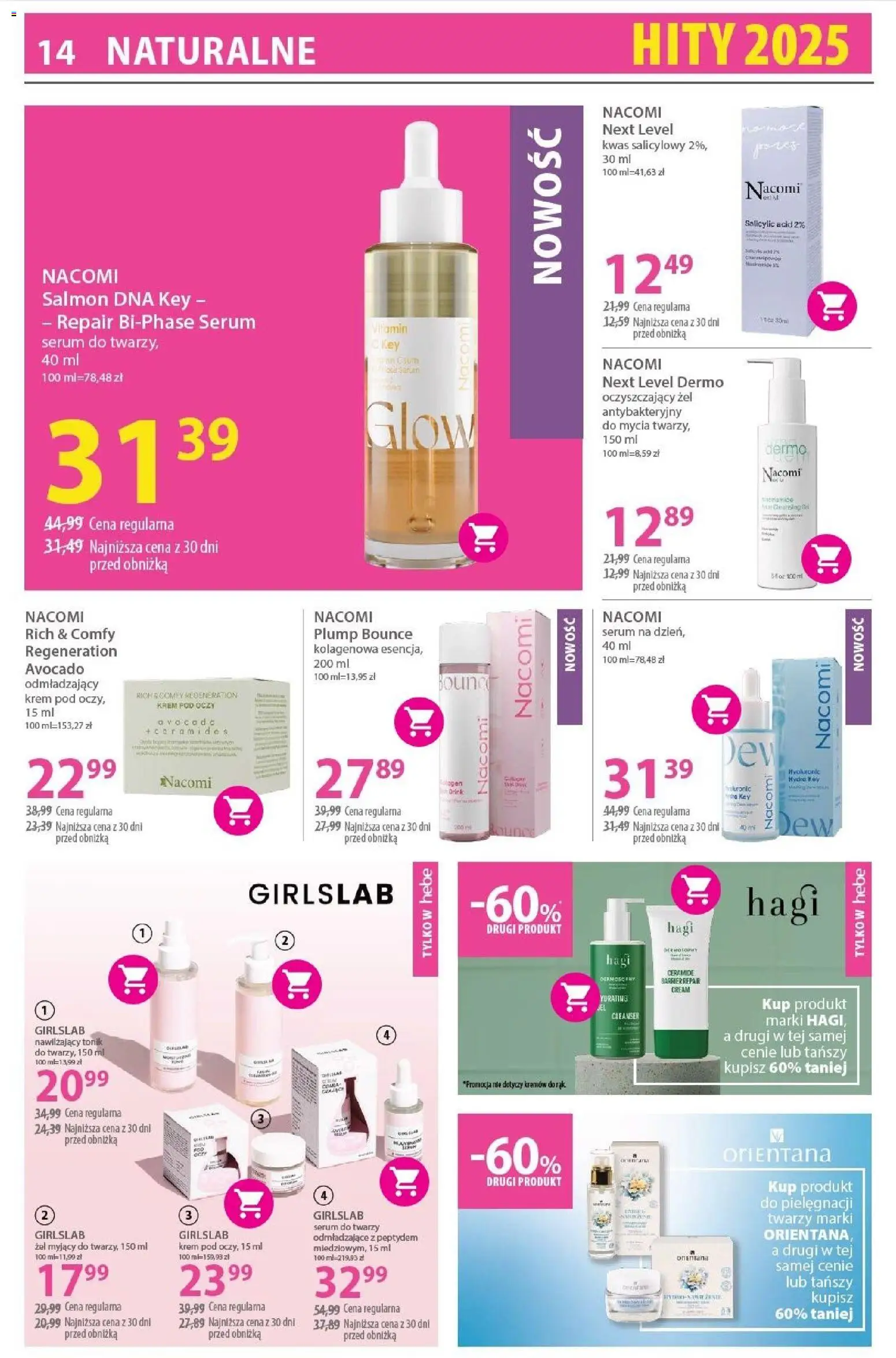 Hebe Gazetka od 02.01.2026 | Strona: 14 | Produkty: Żel antybakteryjny, Krem, Tonik, Tonik do twarzy