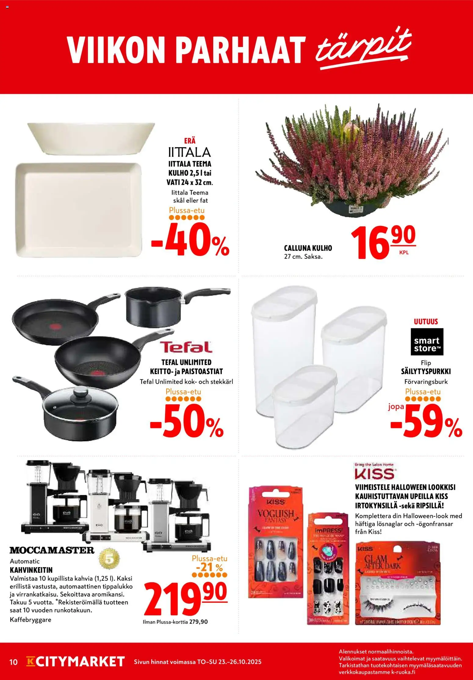 K-Citymarket tarjoukset – voimassa 23.10.2025 alkaen | Sivu: 10 | Tuotteet: Kahvinkeitin, Keitto