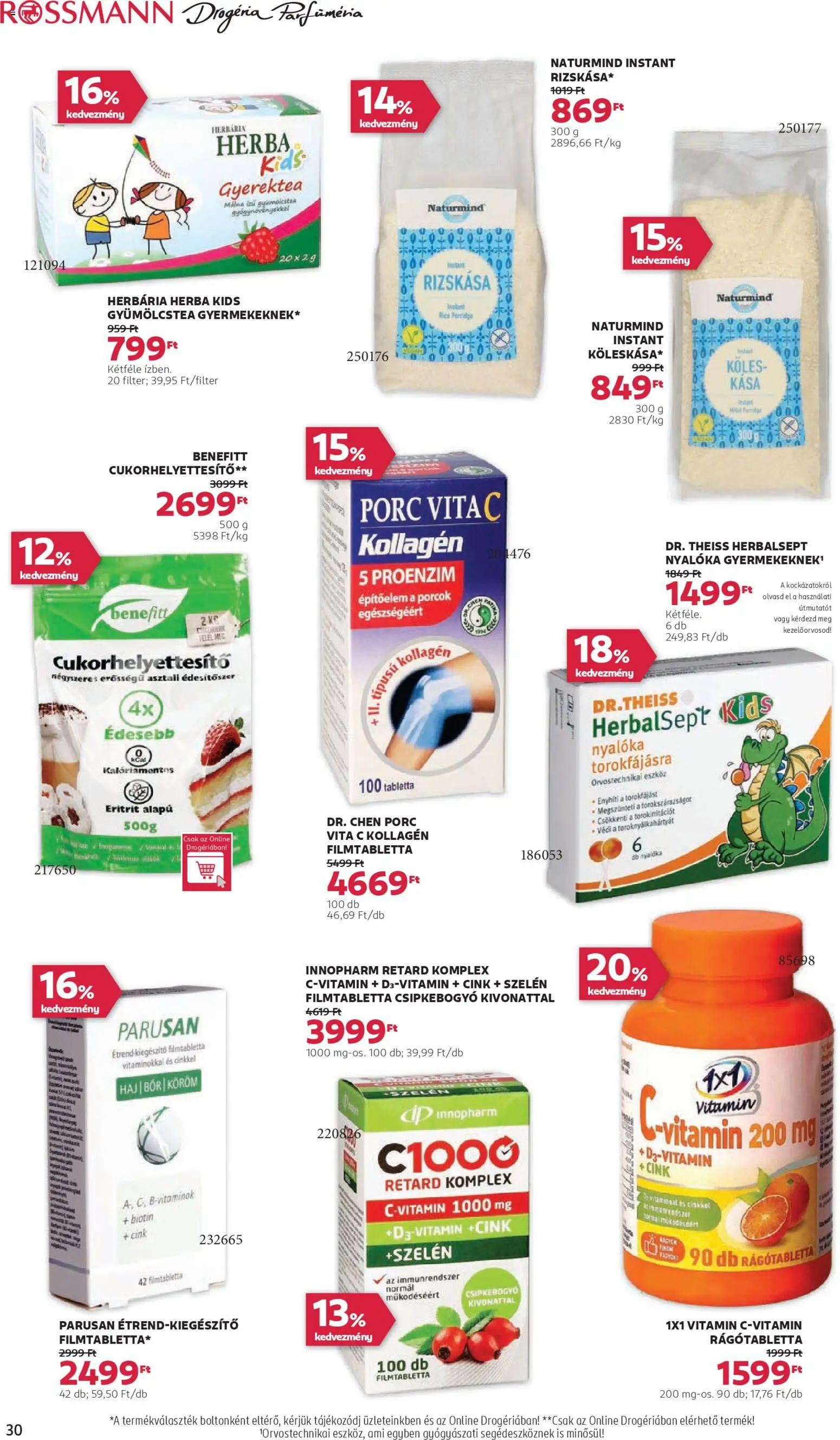 Rossmann akciós ujság - amely érvényes a következő dátumtól: 03.11.2025 | Oldal: 32 | Termékek: Málna, Tablet, Gyümölcstea, Bor