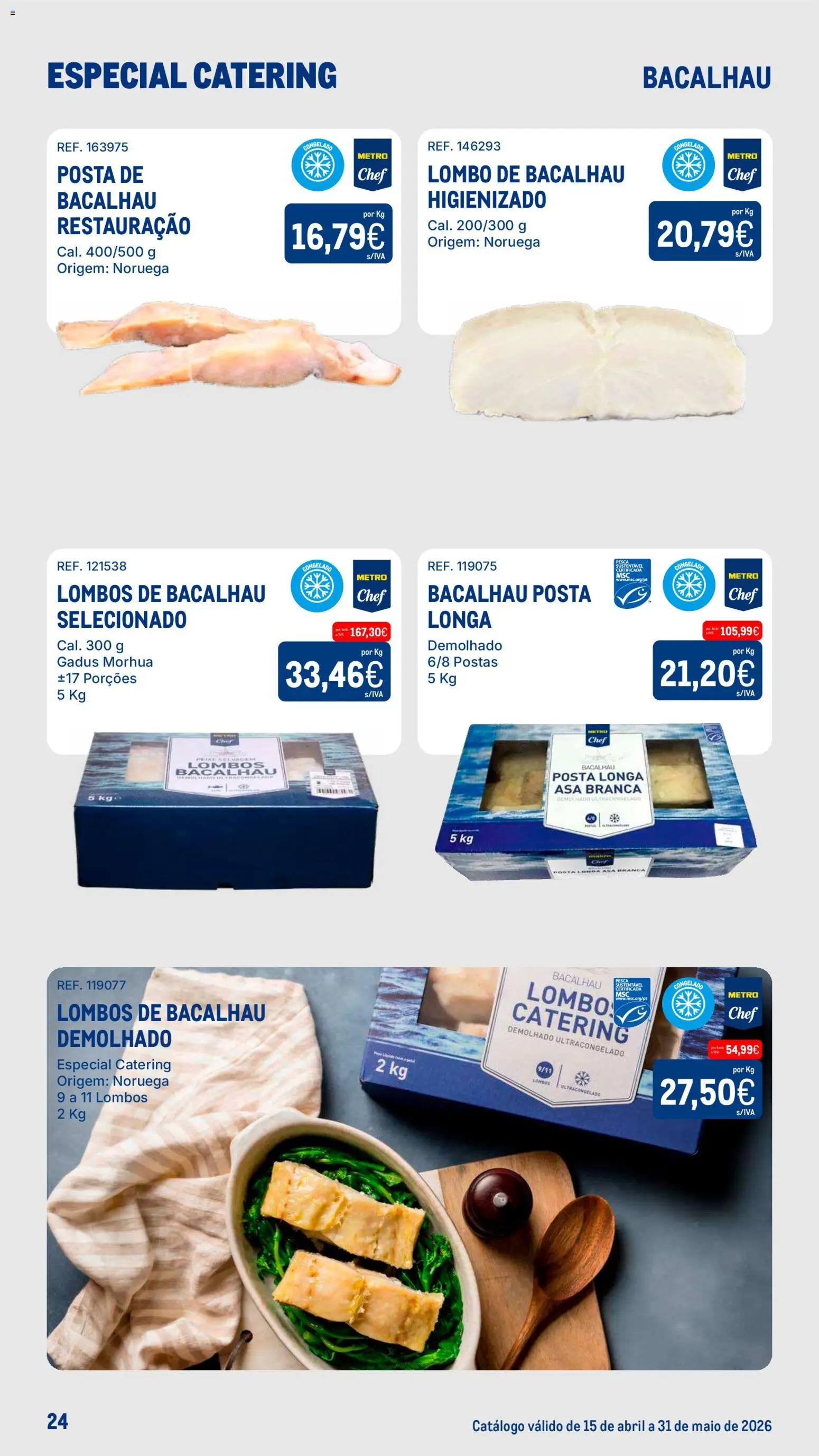 Makro Especial Catering │ válido de 15.04.2026 | Página: 24 | Produtos: Bacalhau, Lombo, Peixe