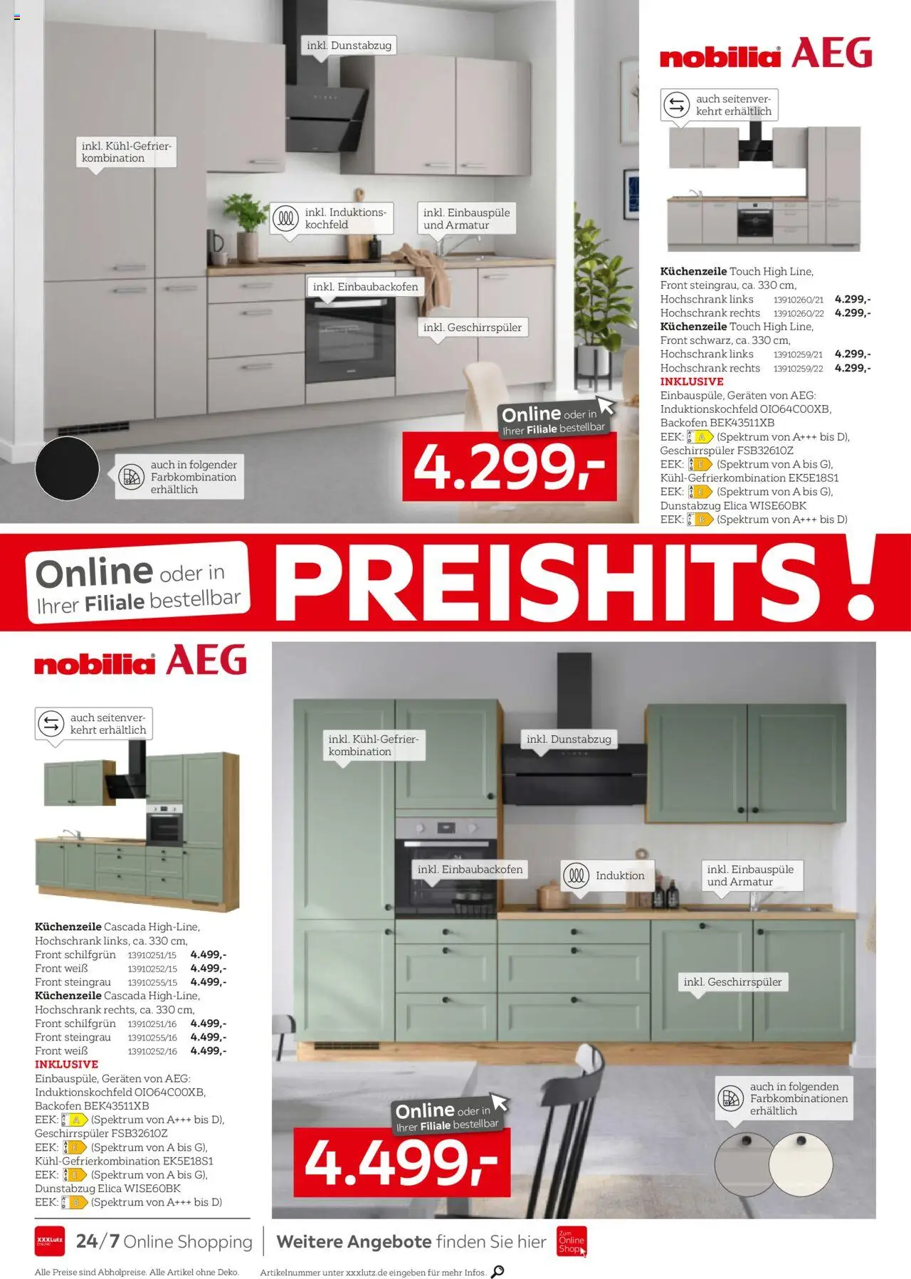 XXXL Lutz Nr. 1 bei Küchen - gültig ab dem 11.08.2025 | Seite: 4 | Produkte: AEG, Armatur, Hochschrank, Backofen