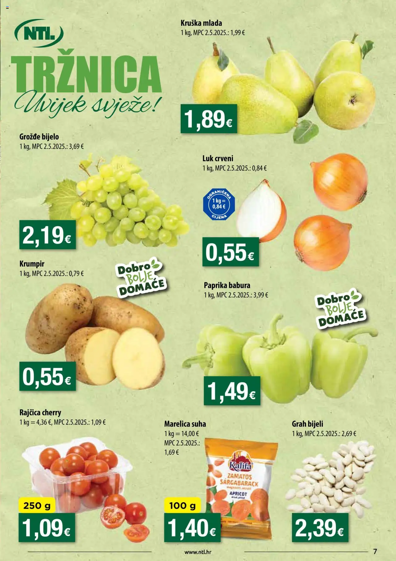 NTL katalog | vrijedi od 13.08.2025 | Stranica: 7 | Proizvodi: Grah, Luk, Grožđe, Kruška