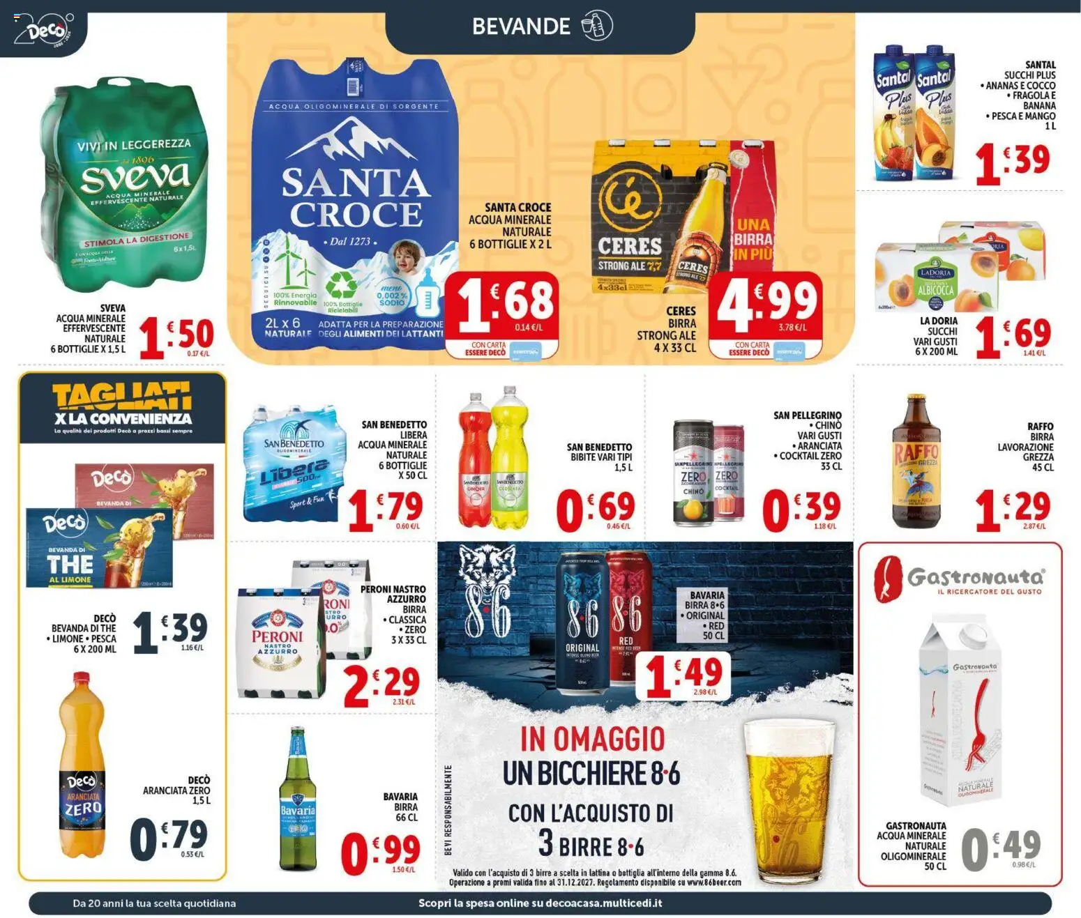 Volantino Decò del 09.04.2026 | Pagina: 16 | Prodotti: Acqua, Mango, Pesca, Cedrata