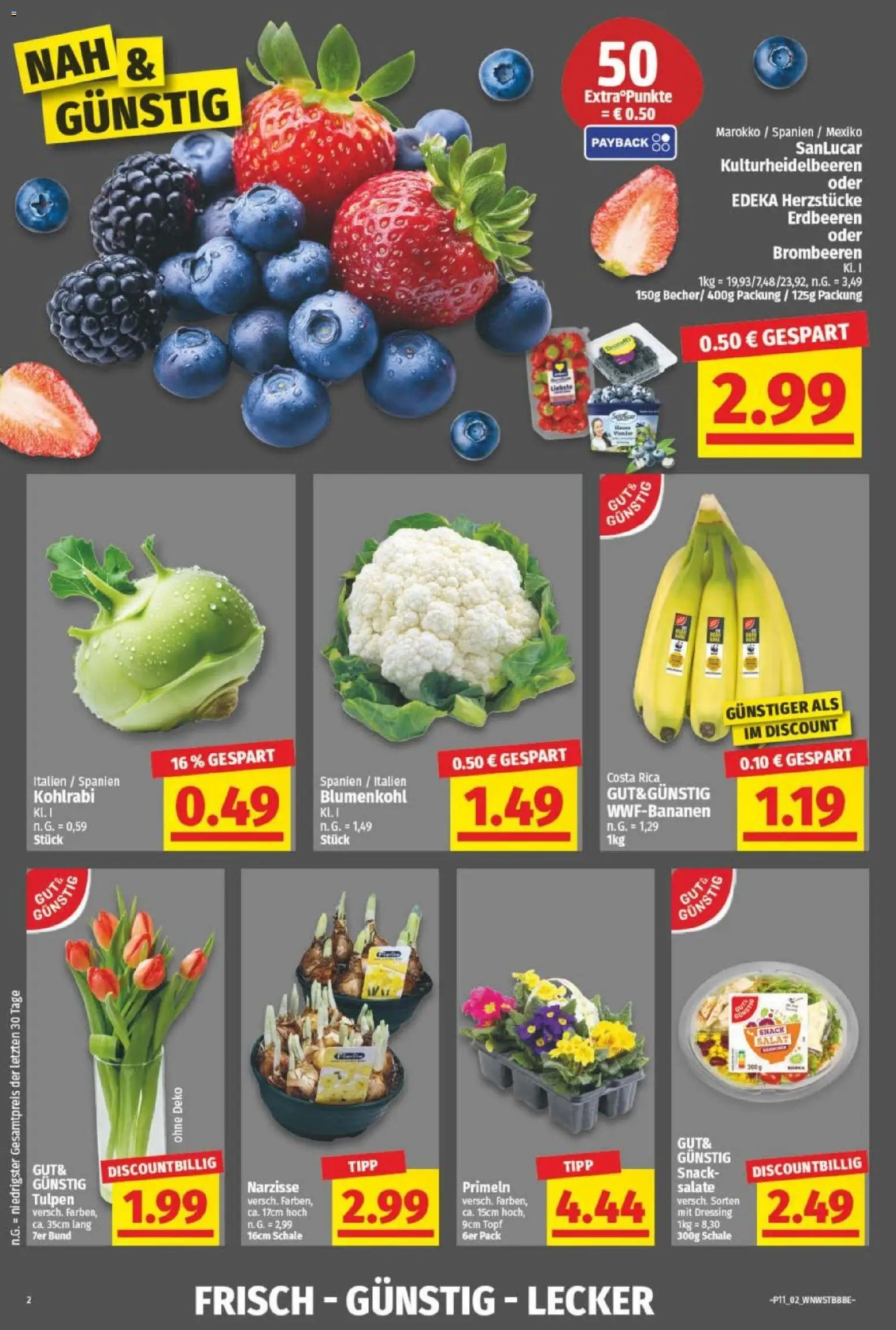 NP Discount Prospekt – gültig ab 09.03.2026 | Seite: 2 | Produkte: Dressing, Blumenkohl, Erdbeeren, Salat